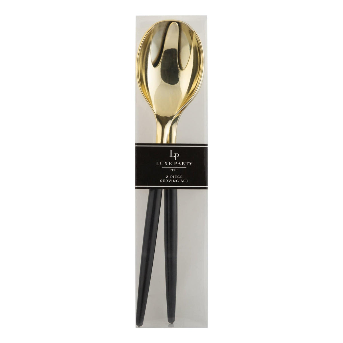 Black Gold Plastic Serving Set