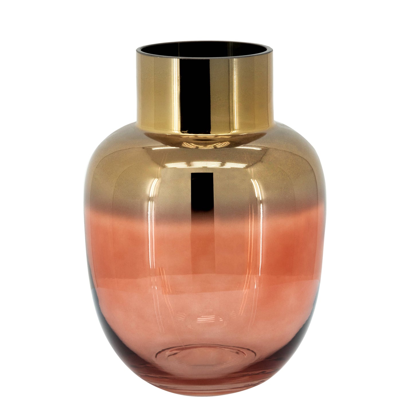 Glass Metallic Round Vase