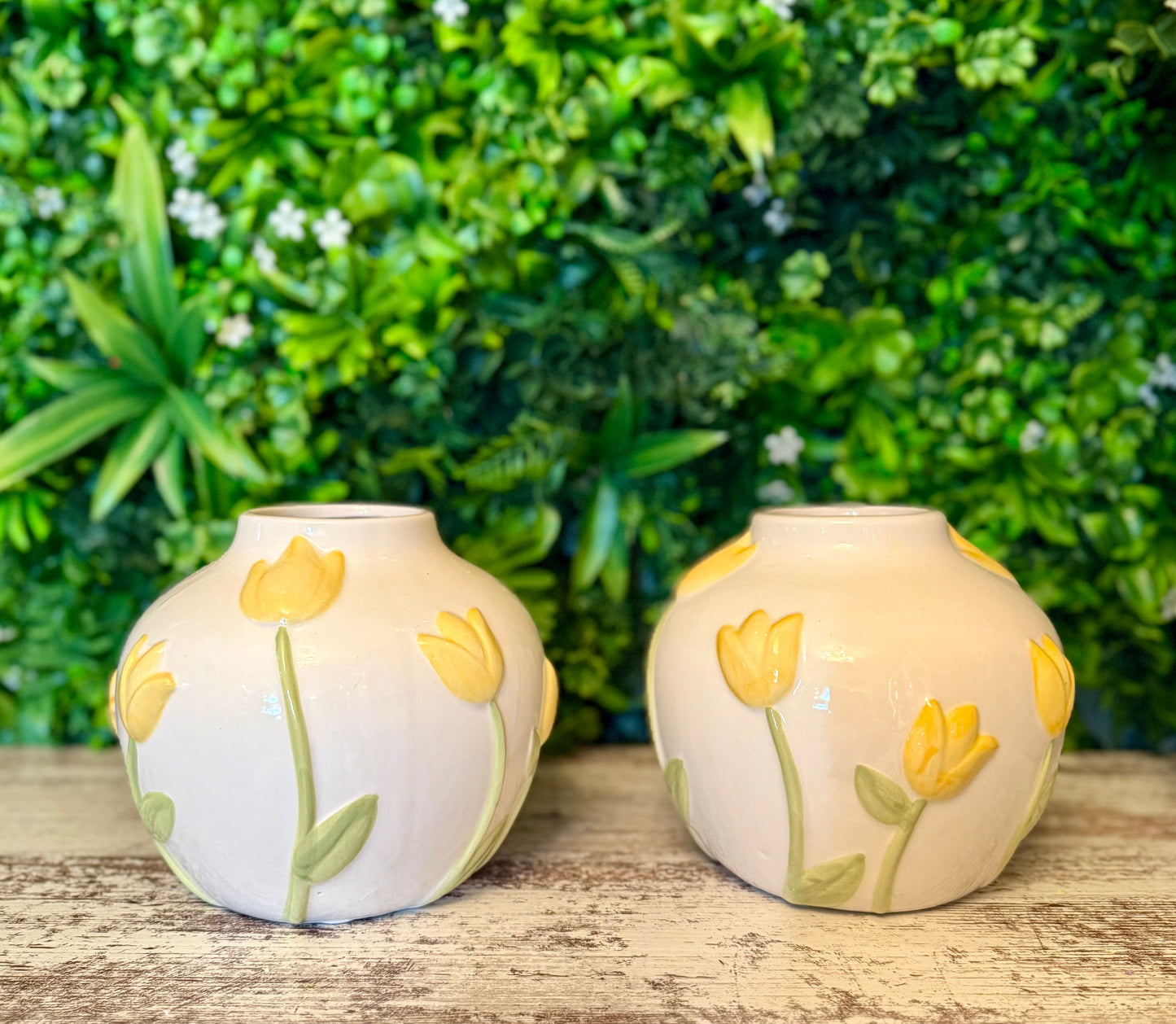 Yellow Tulip Ceramic Vase