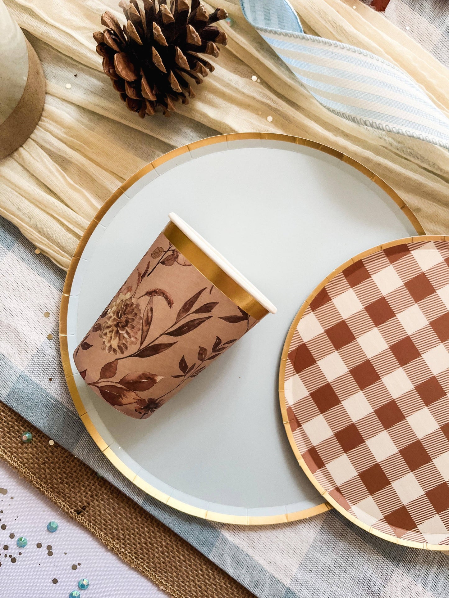 8 oz Fall Leaves Paper Cups - 8 Per Pack