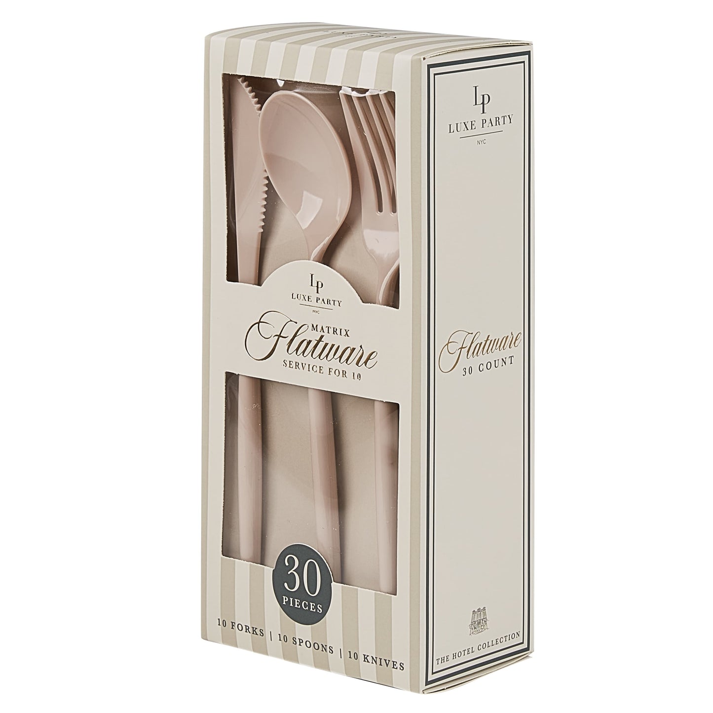 Matrix Linen Plastic Cutlery Set - 30 Pieces