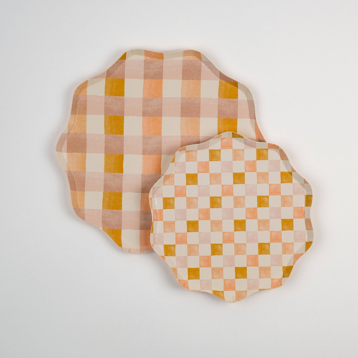 10.5" Harmony Plaid Dinner Paper Plates - 8 Per Pack