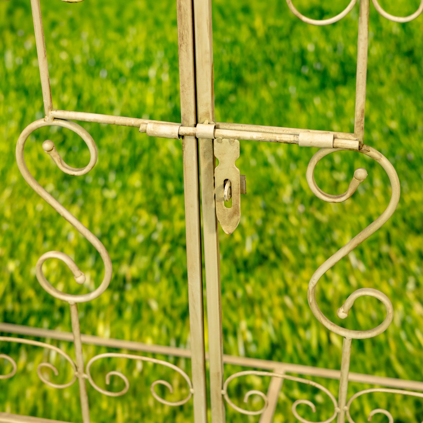 Tall Garden Gate Archway with 2 Side Plant Stands