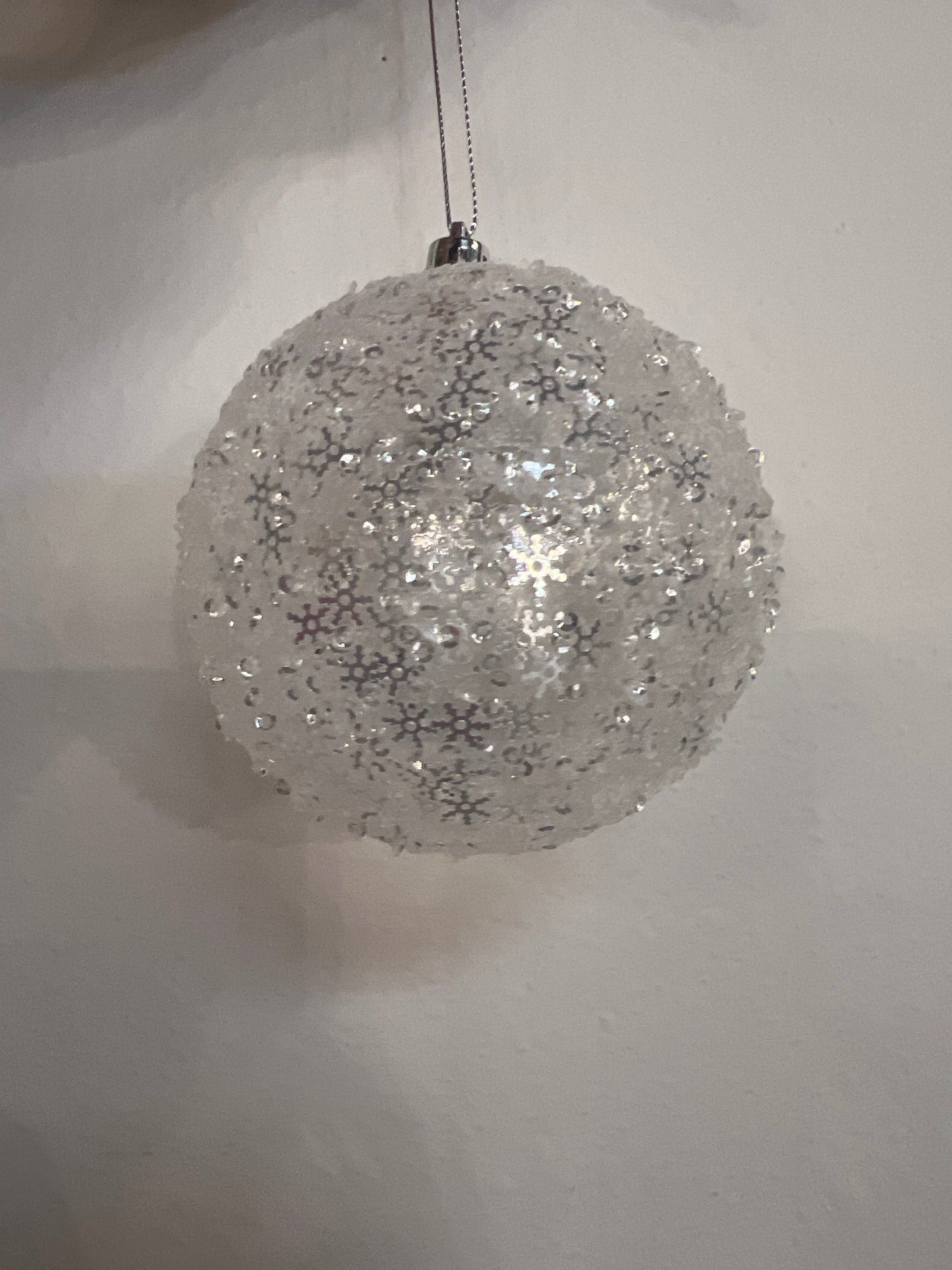 4" Metallic Snowflake Ball Ornament
