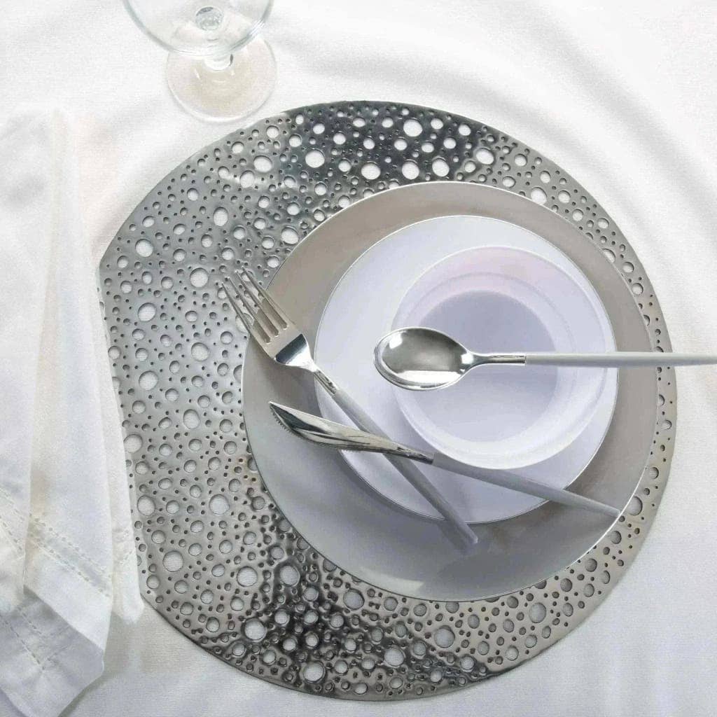 Round Moon Laser Cut Placemat in Silver