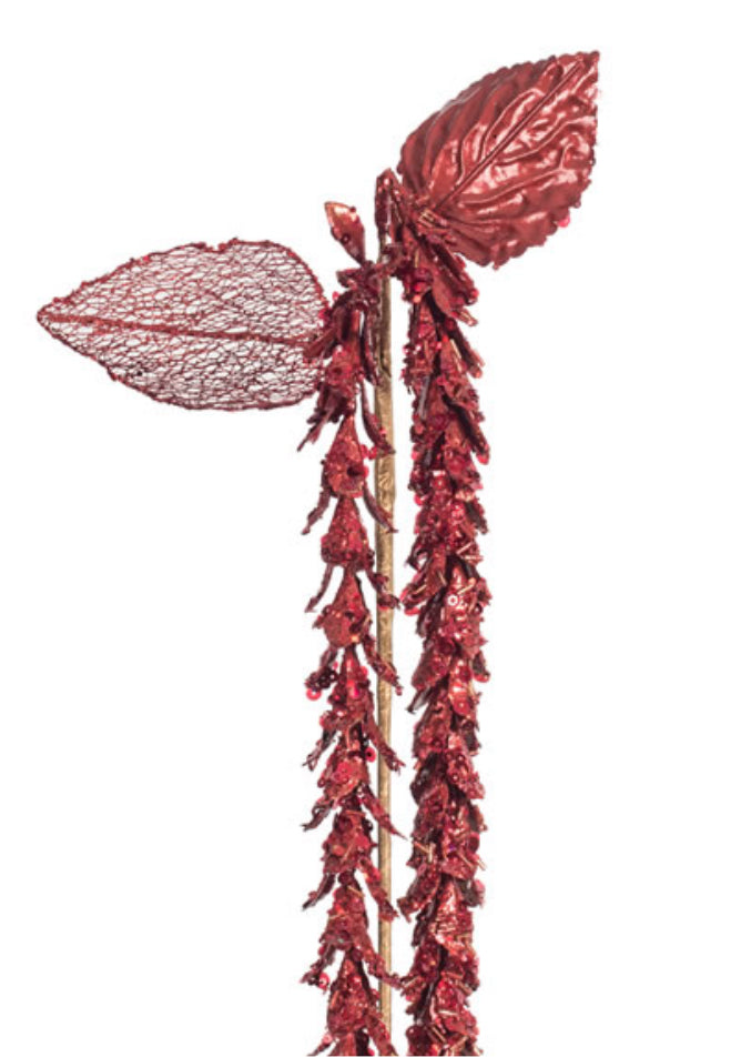 Pearl Hanging Lupin Artificial Christmas Spray