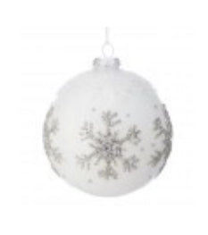 4” Glass Pearline’s Snflke Ball Ornament