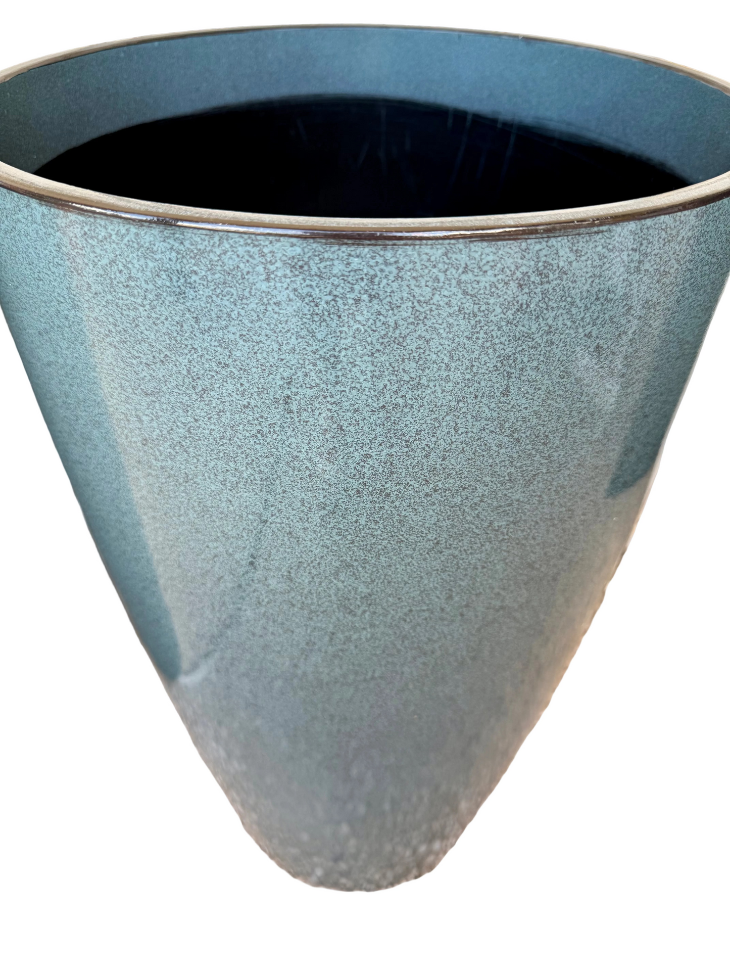 24” Glazed Dusty Blue Plastic Planter