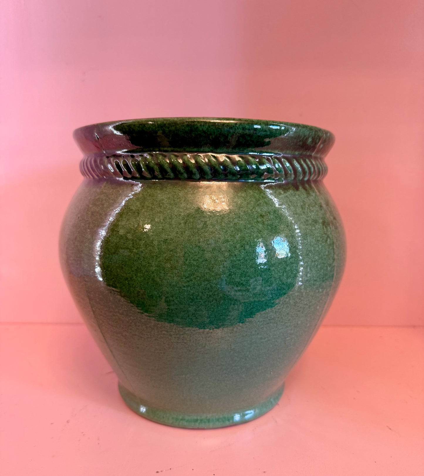 Glazed Green Ceramic Pot
