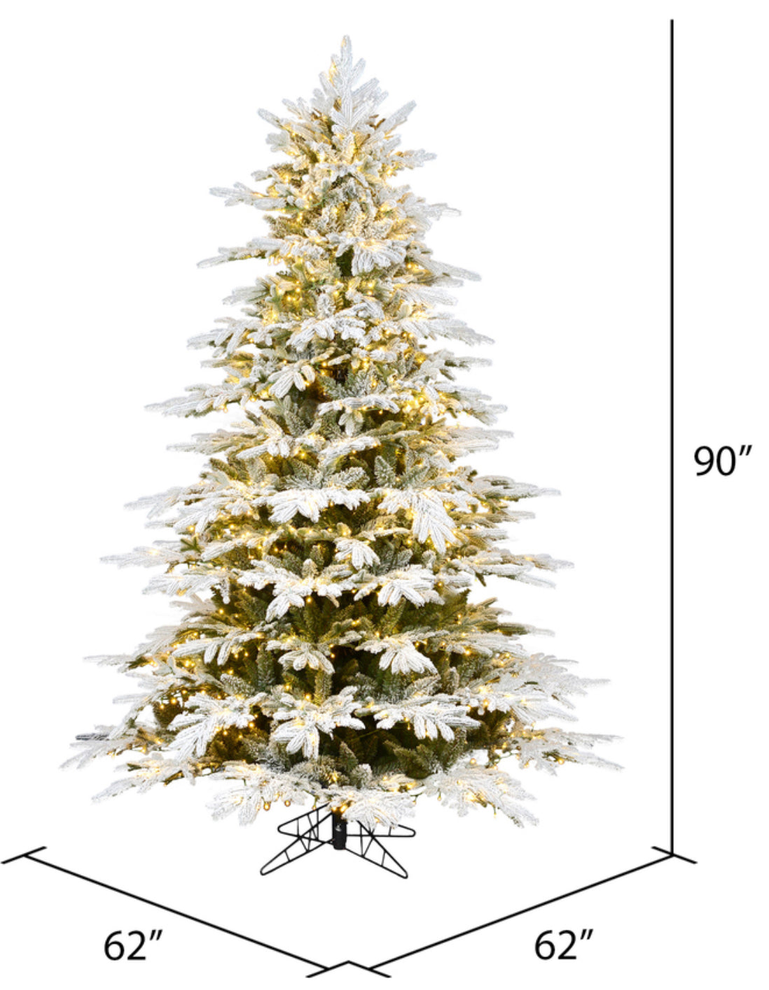 Flocked Kamas Fraser Artificial Christmas Tree, Multi-color Dura-Lit® LED Mini Lights