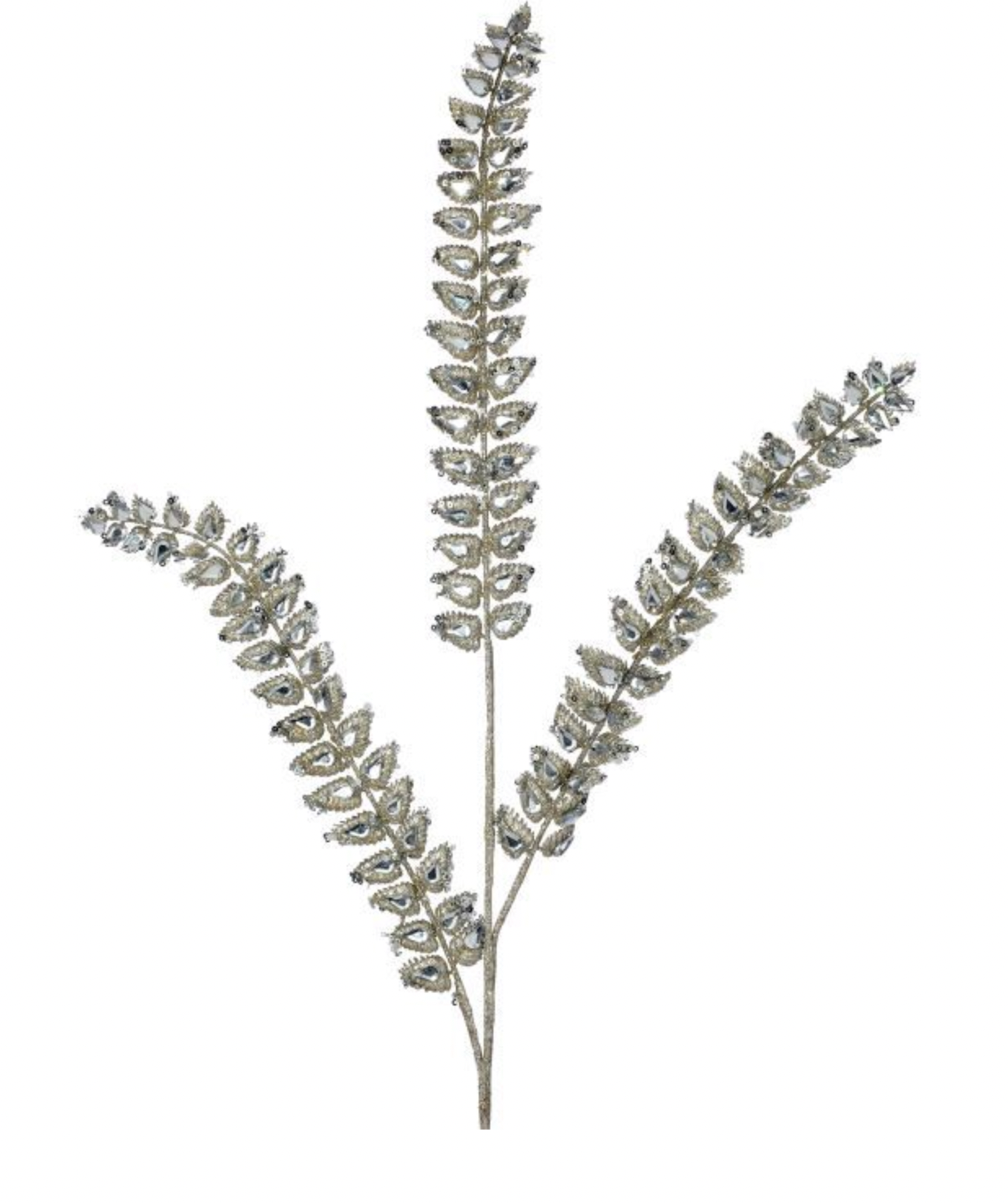 JEWELED GLITTER FERN SPRAY 34.5"