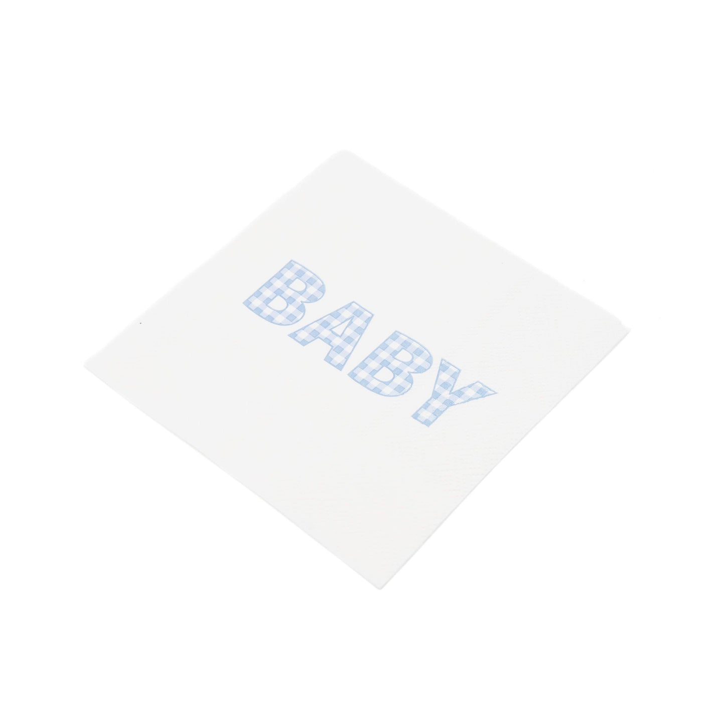 Blue Gingham Precious Baby Cocktail Paper Napkins - 16 Per Pack