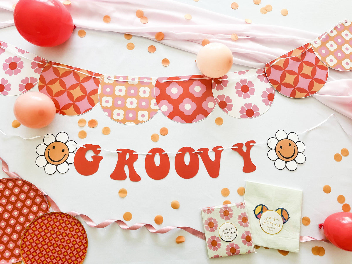 GROOVY Collection Small Paper Napkins - 16 Per Pack