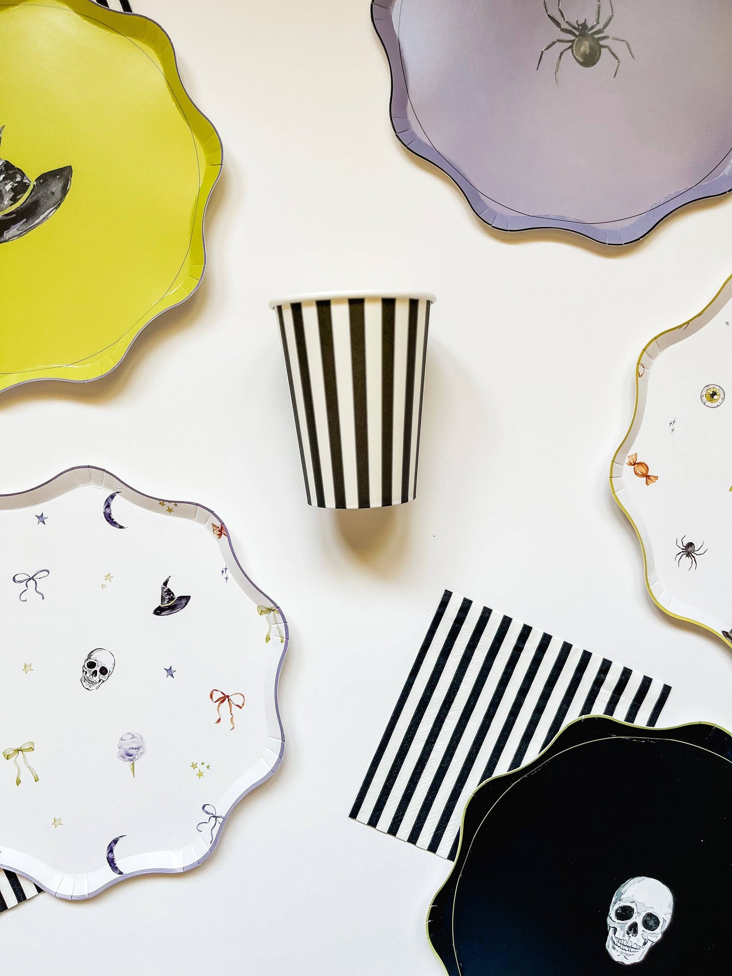 BOO Collection Black & White Striped Cups - 8 Per Pack