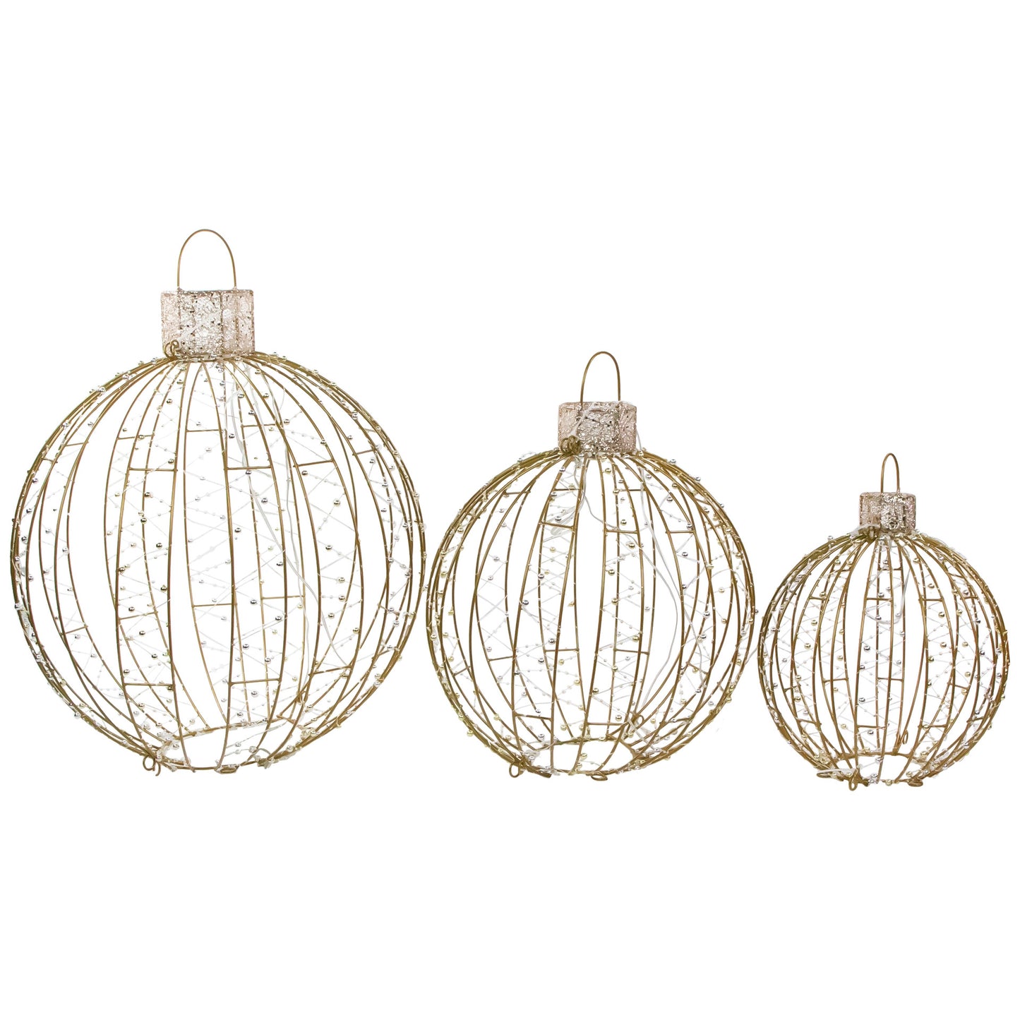 LED Lighted Hanging Ornaments Outdoor Christmas Decoration - Set of 3