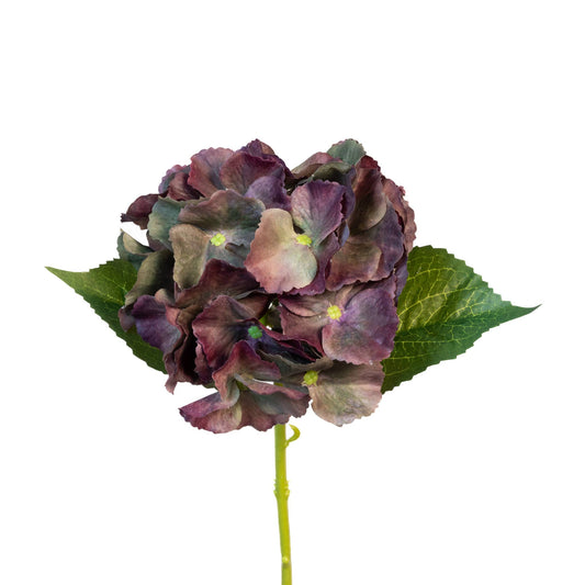 14" Real Touch Hydrangea in Antique Burgundy