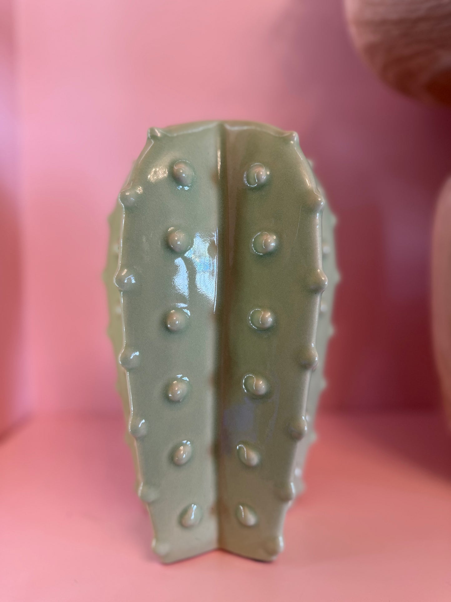 Sage Green Ceramic Cactus Vase