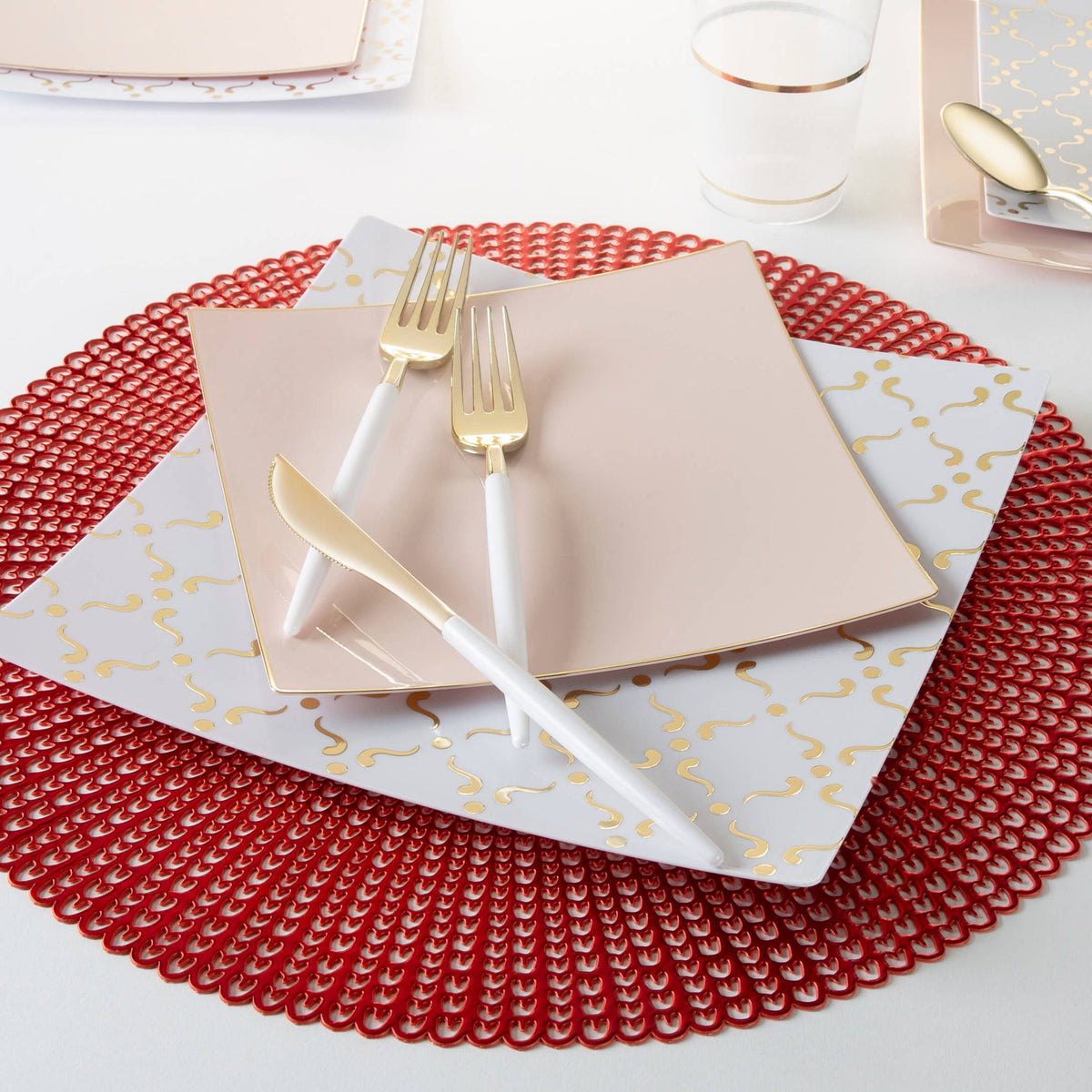 Gold Plastic Cutlery Set - 32 Pieces Per Set