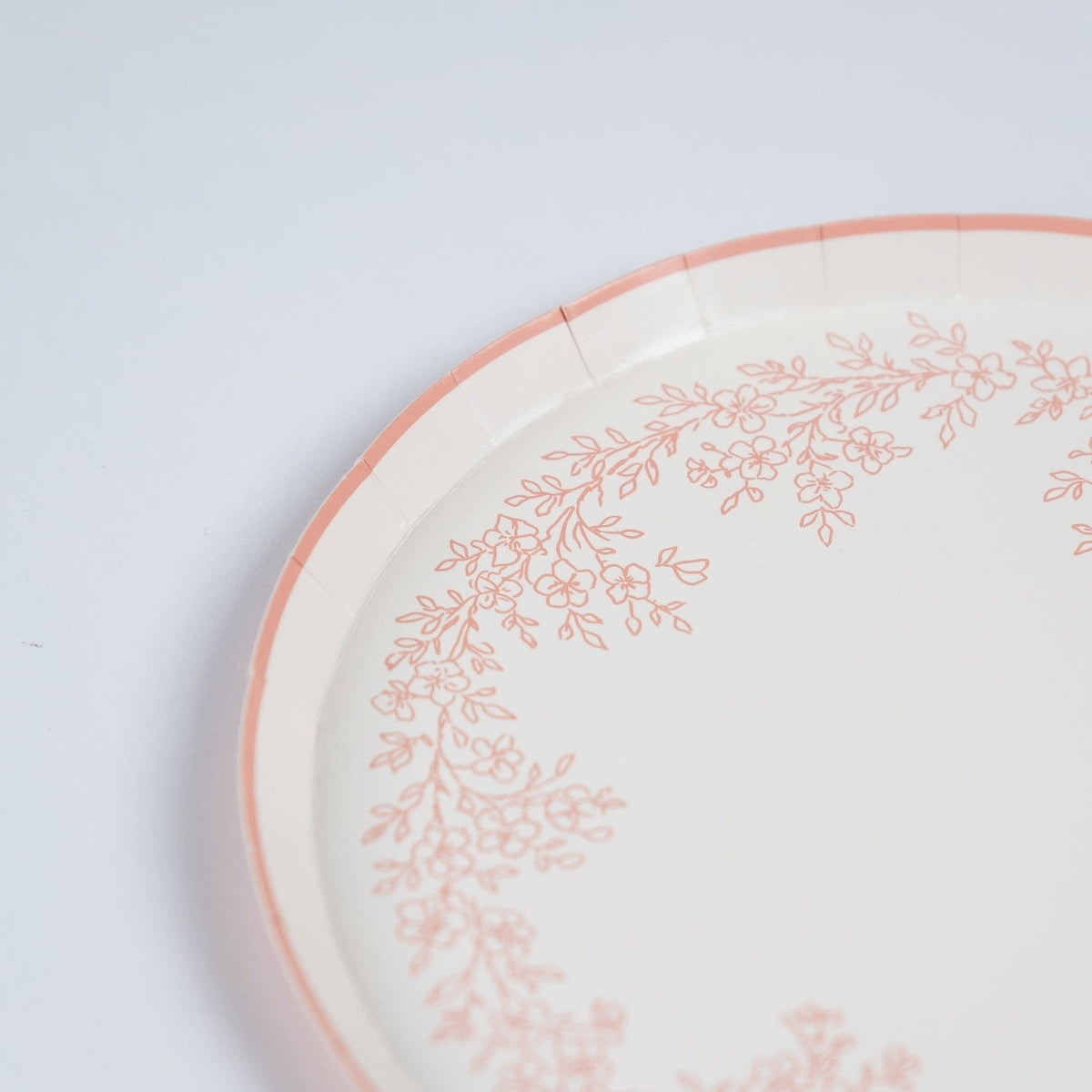 8.5" Pink Floral Elegance Dessert Paper Plates - 8 Per Pack