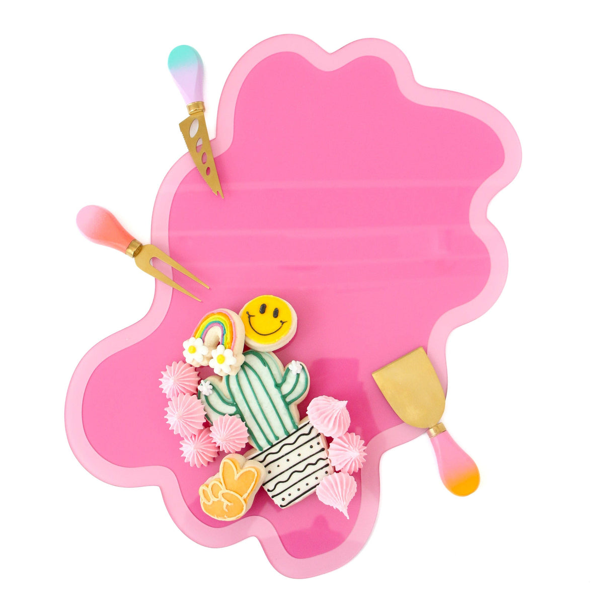 Custom wavy acrylic tray: Large