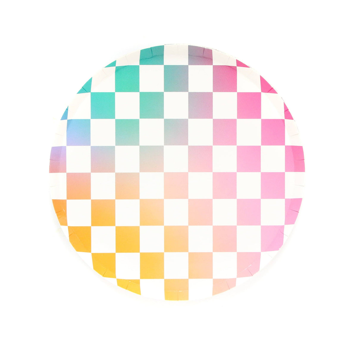 8" Ombre Checkerboard Paper Plates - 8 Per Pack