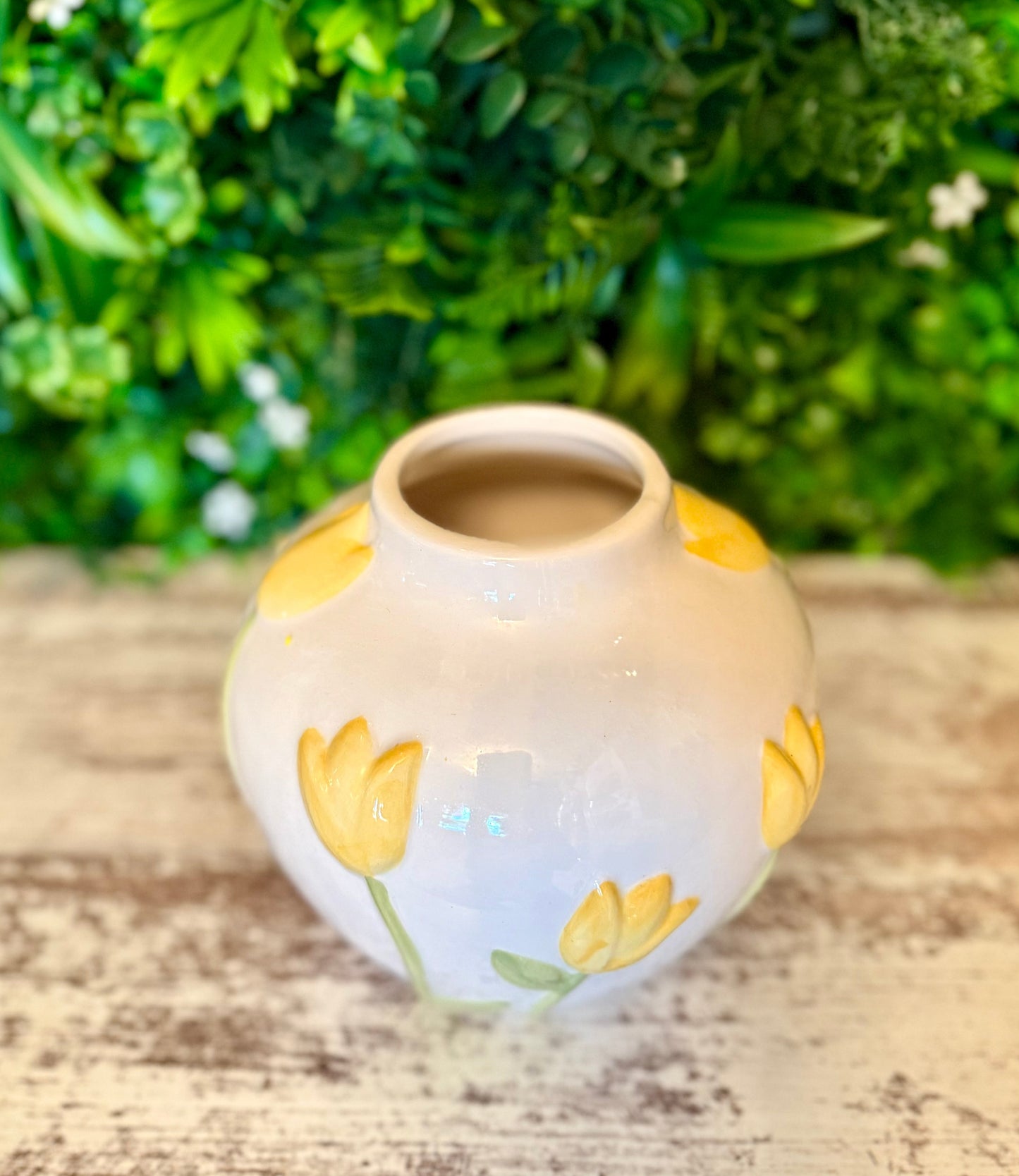 Yellow Tulip Ceramic Vase