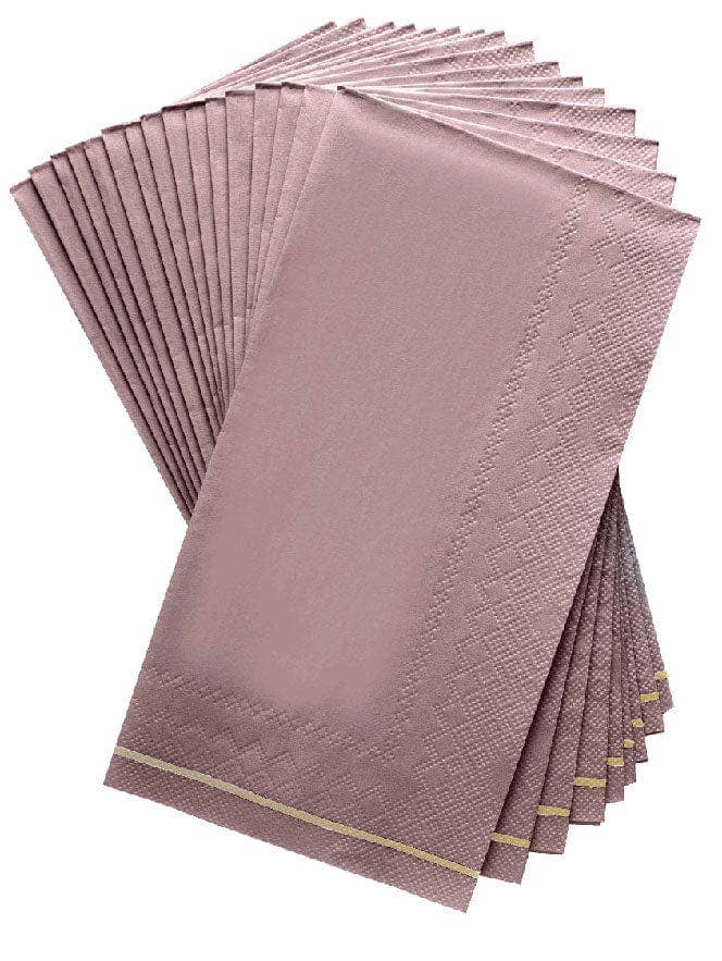 Gold Stripe Paper Dinner Napkins - 16 Pack