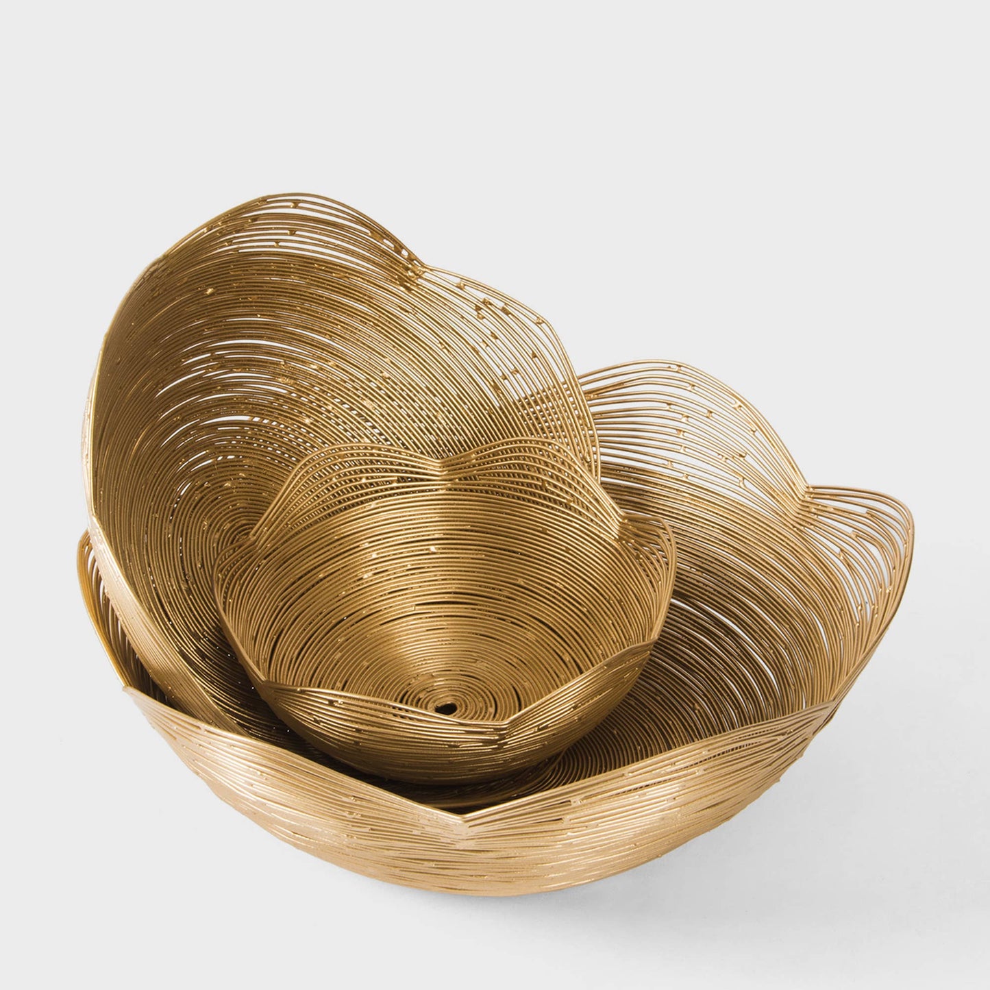 Gold Metal Gurez Valley Fruit Bowls - Small