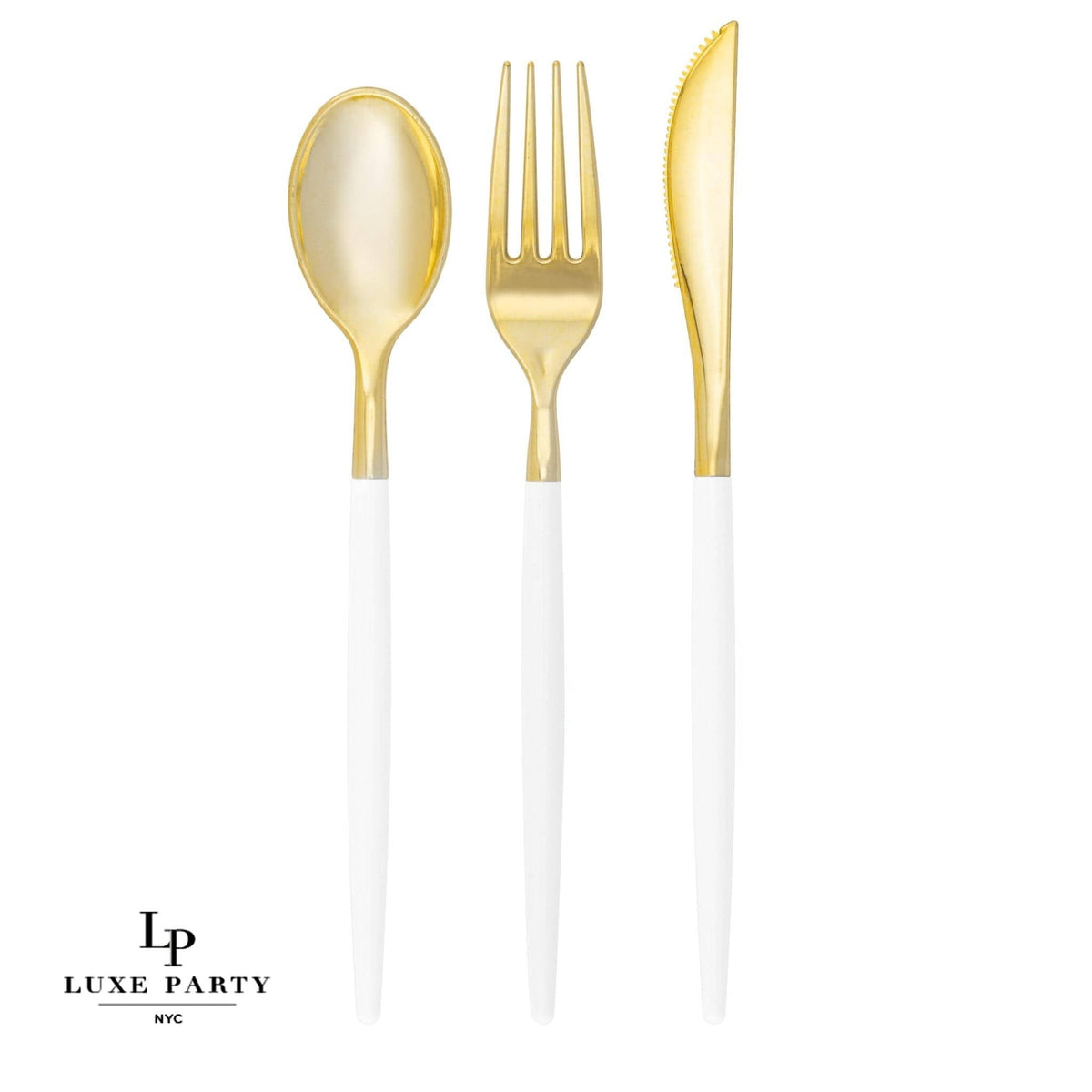 Gold Plastic Cutlery Set - 32 Pieces Per Set