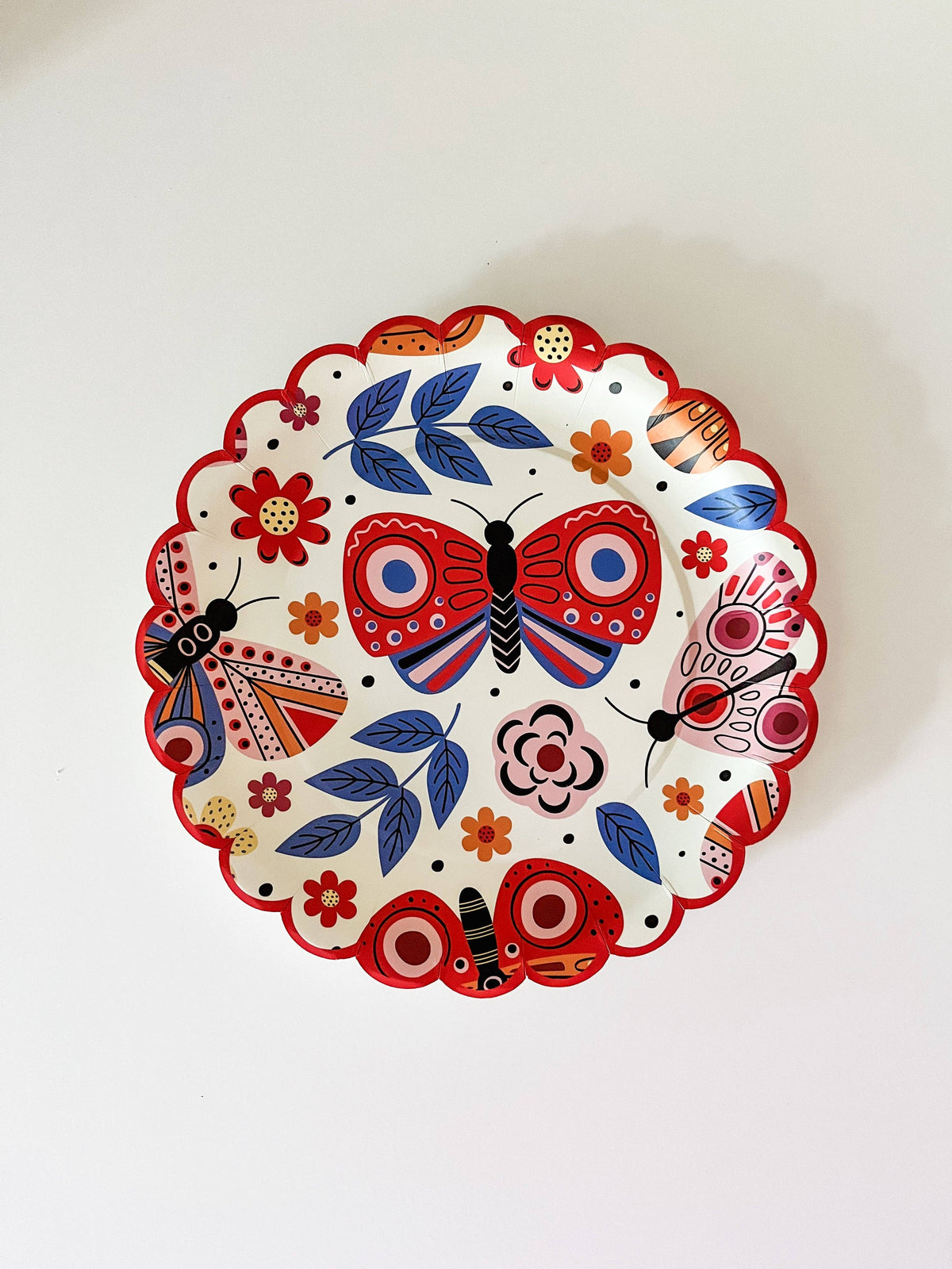 7" Flutter Butterfly Scalloped Paper Plates - 8 Per Pack