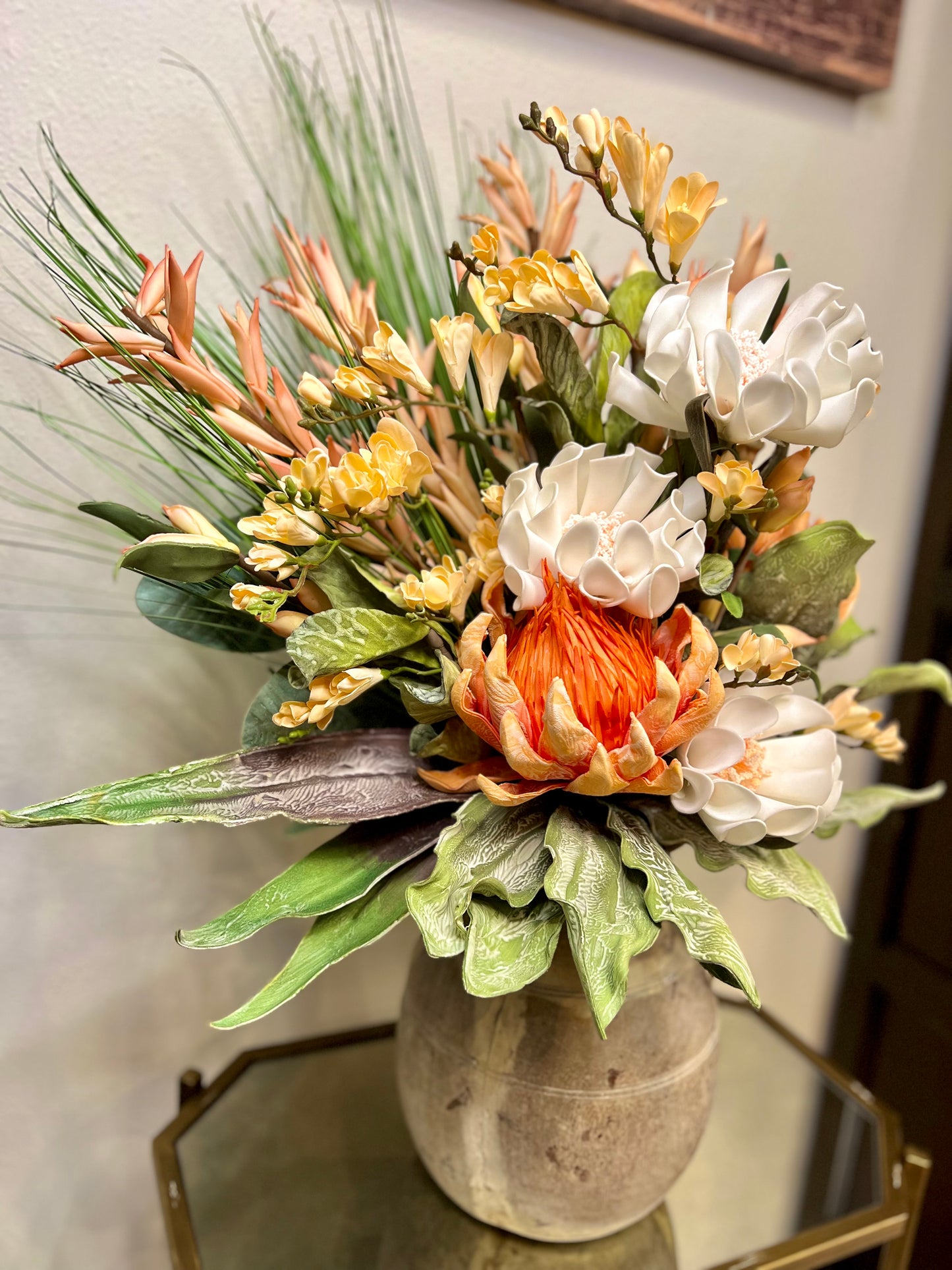 King Protea Sunset Orange Arrangement