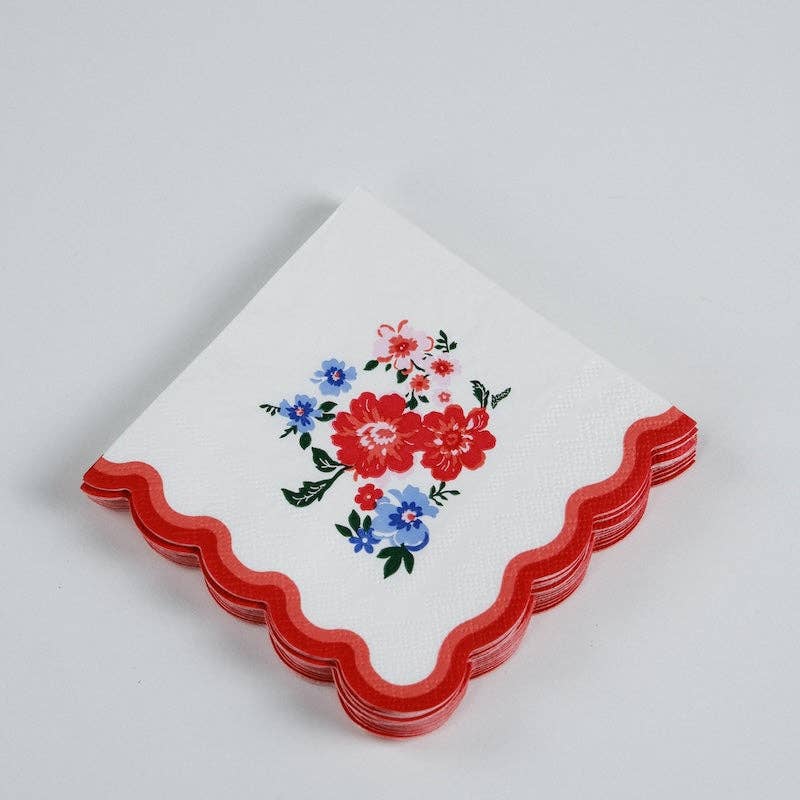 Summer Floral Cocktail Napkins - 16 Per Pack
