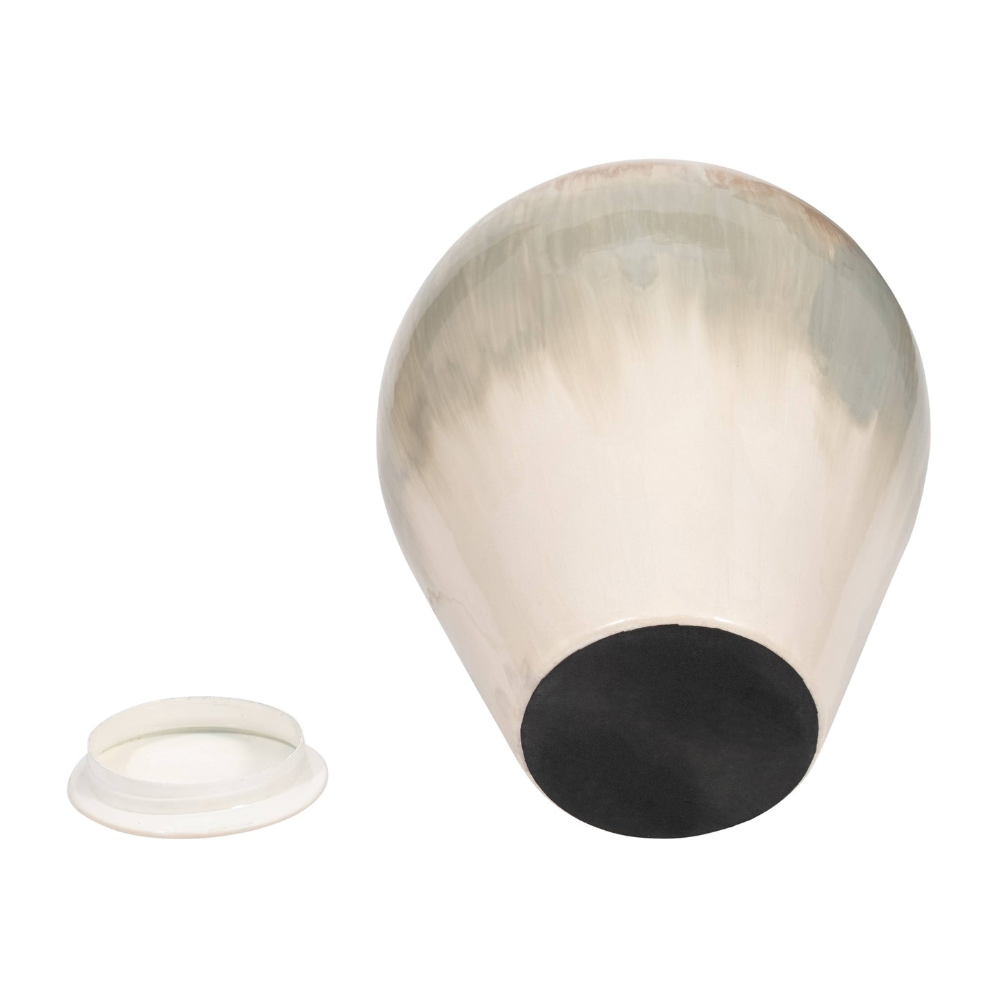 12 in. Pearl White Metal Temple Vase