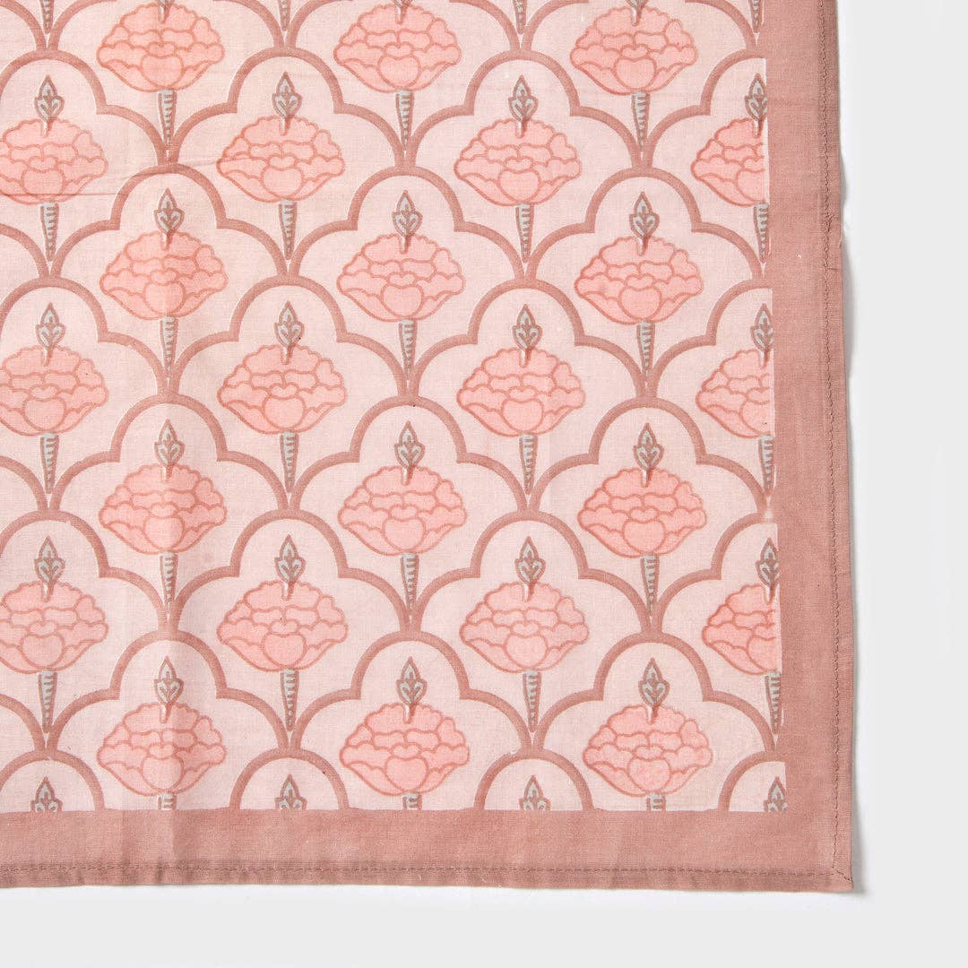Floral Handprinted Cotton Cloth Napkins - Set of 4