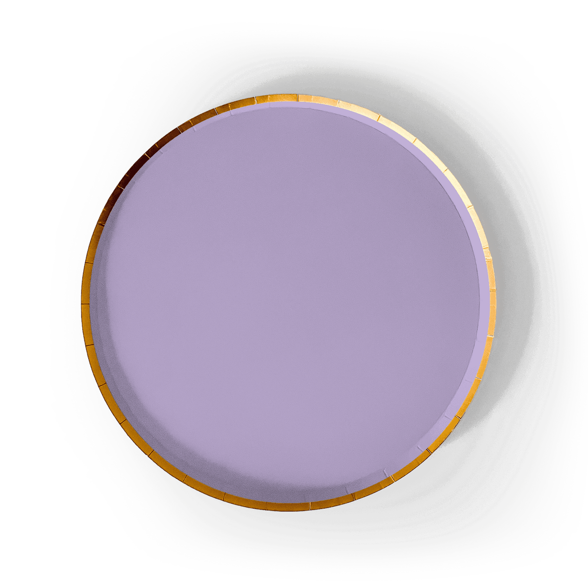 9" Lavender and Gold Foil Trim Paper Plates -  8 Per Pack