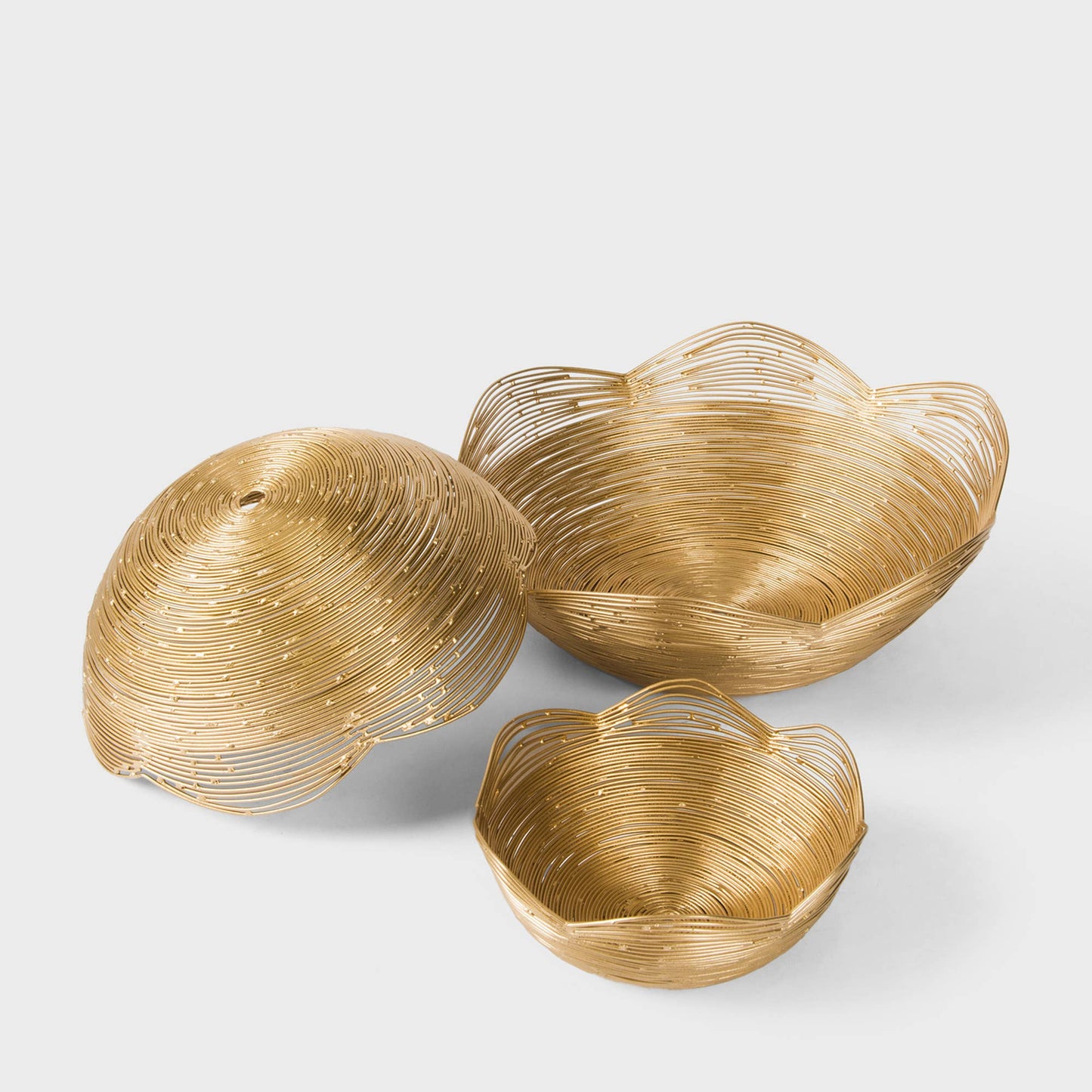 Gold Metal Gurez Valley Fruit Bowls - Small