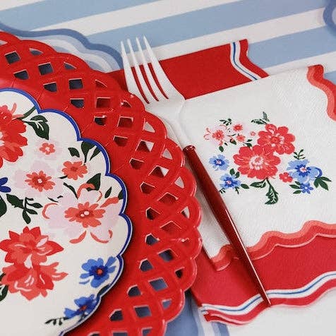 Summer Floral Cocktail Napkins - 16 Per Pack