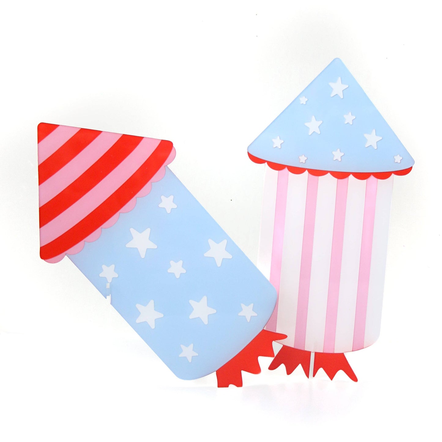Acrylic Patriotic Rockets - Set of 2