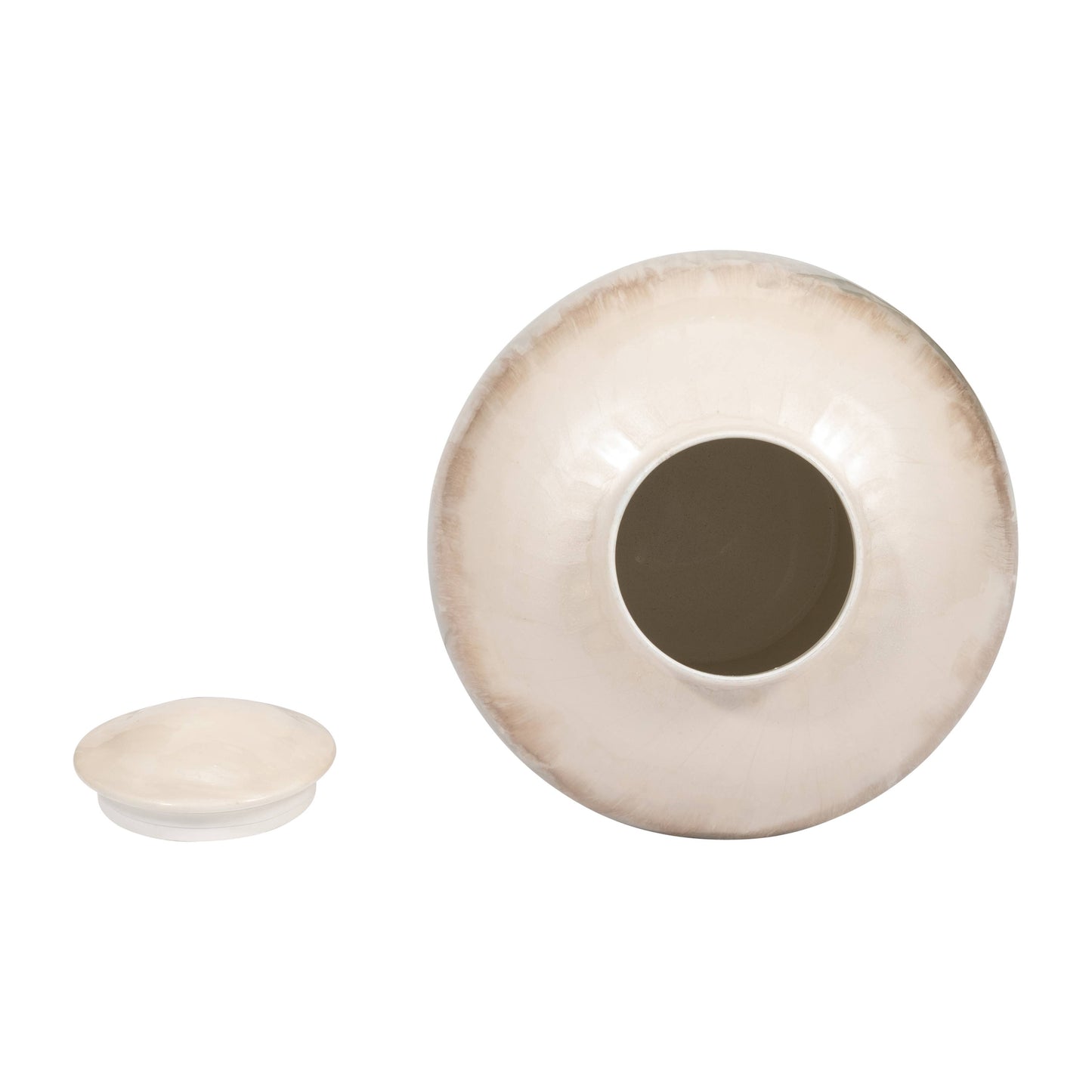 12 in. Pearl White Metal Temple Vase