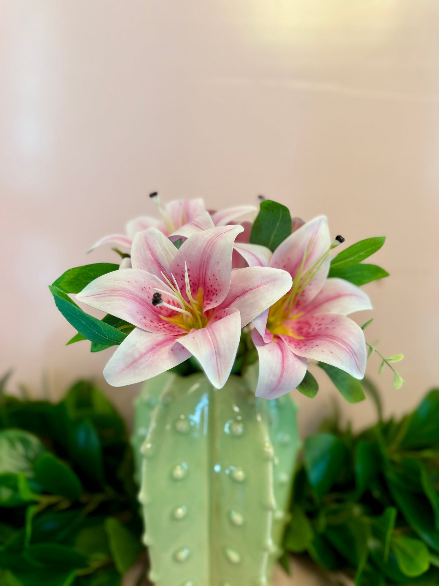 Real Touch Pink Stargazer Lily Bouquet