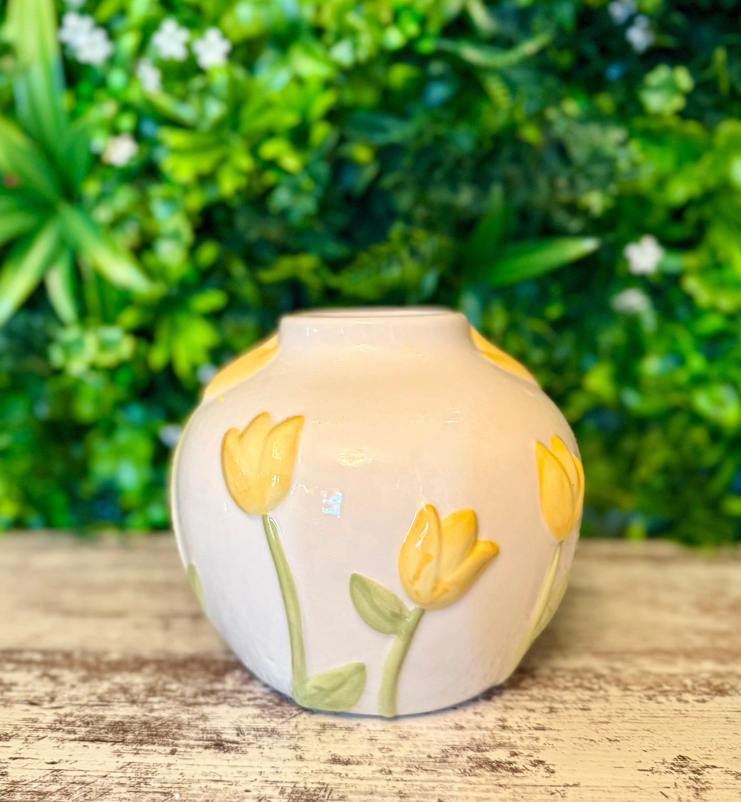 Yellow Tulip Ceramic Vase