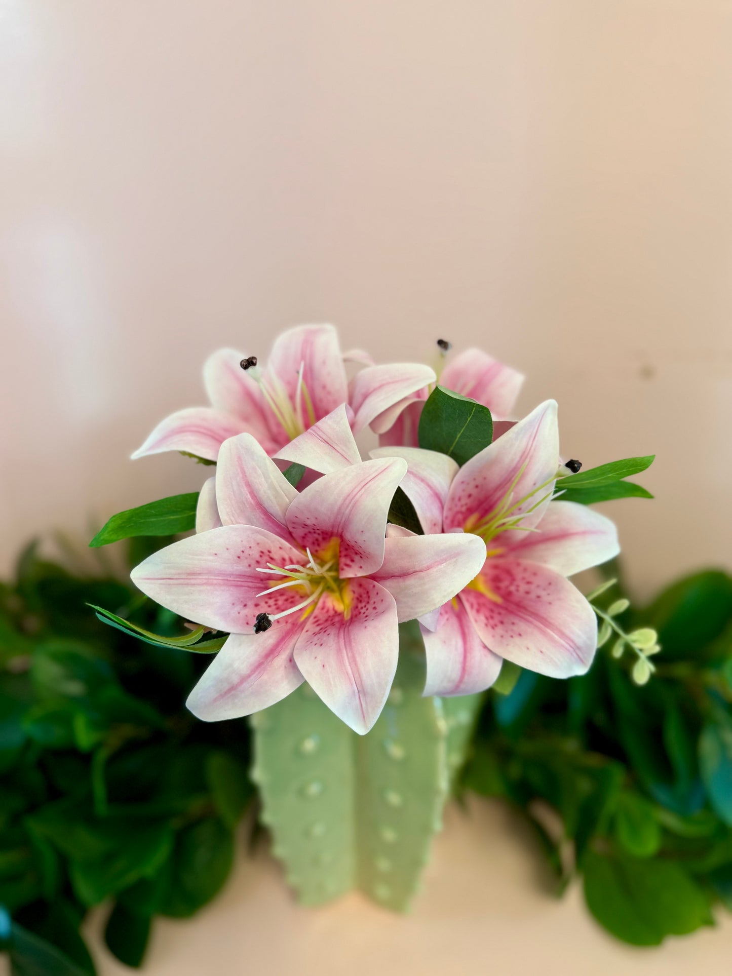 Real Touch Pink Stargazer Lily Bouquet