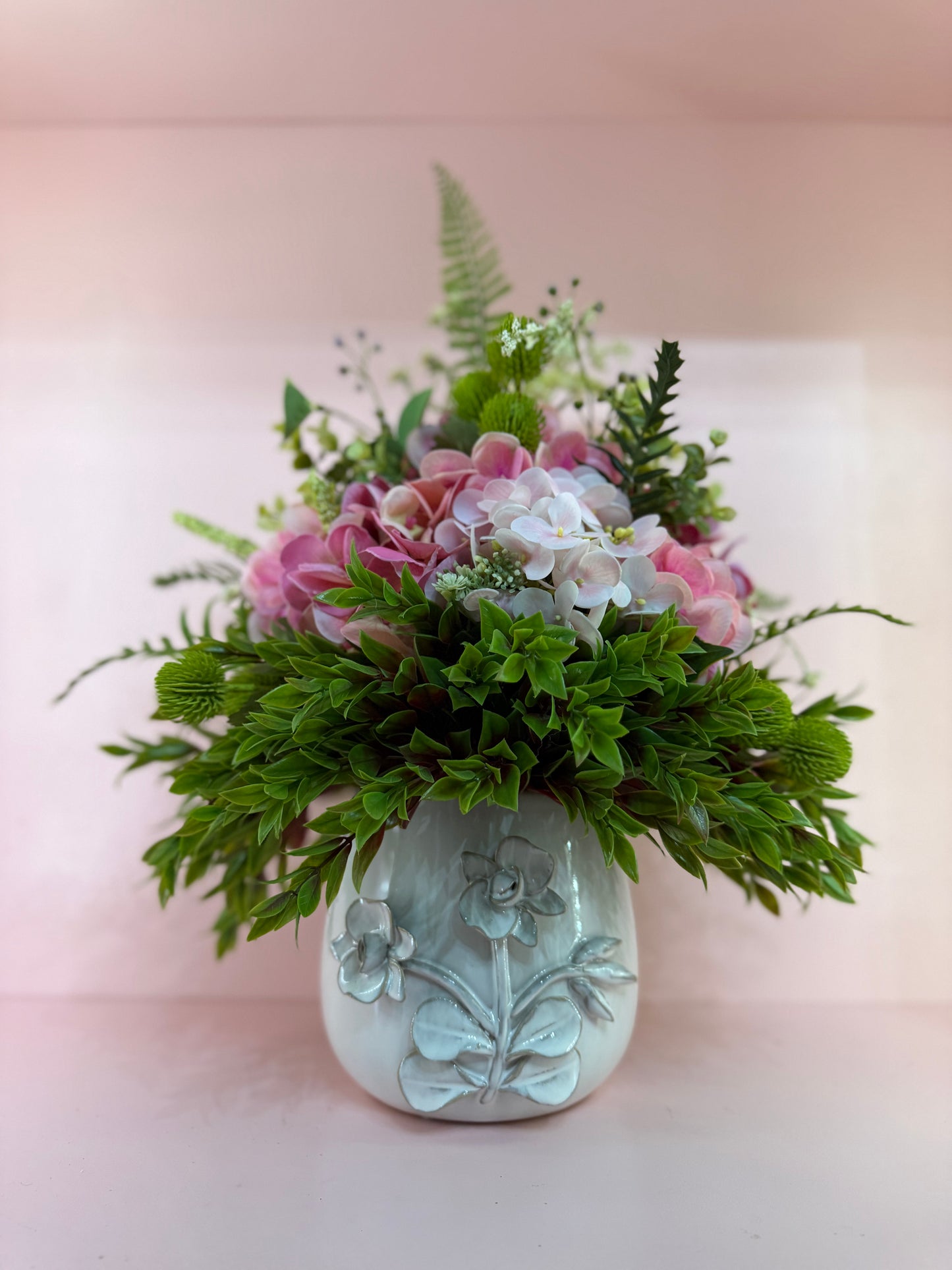 Sweet Pink Hydrangea Arrangement