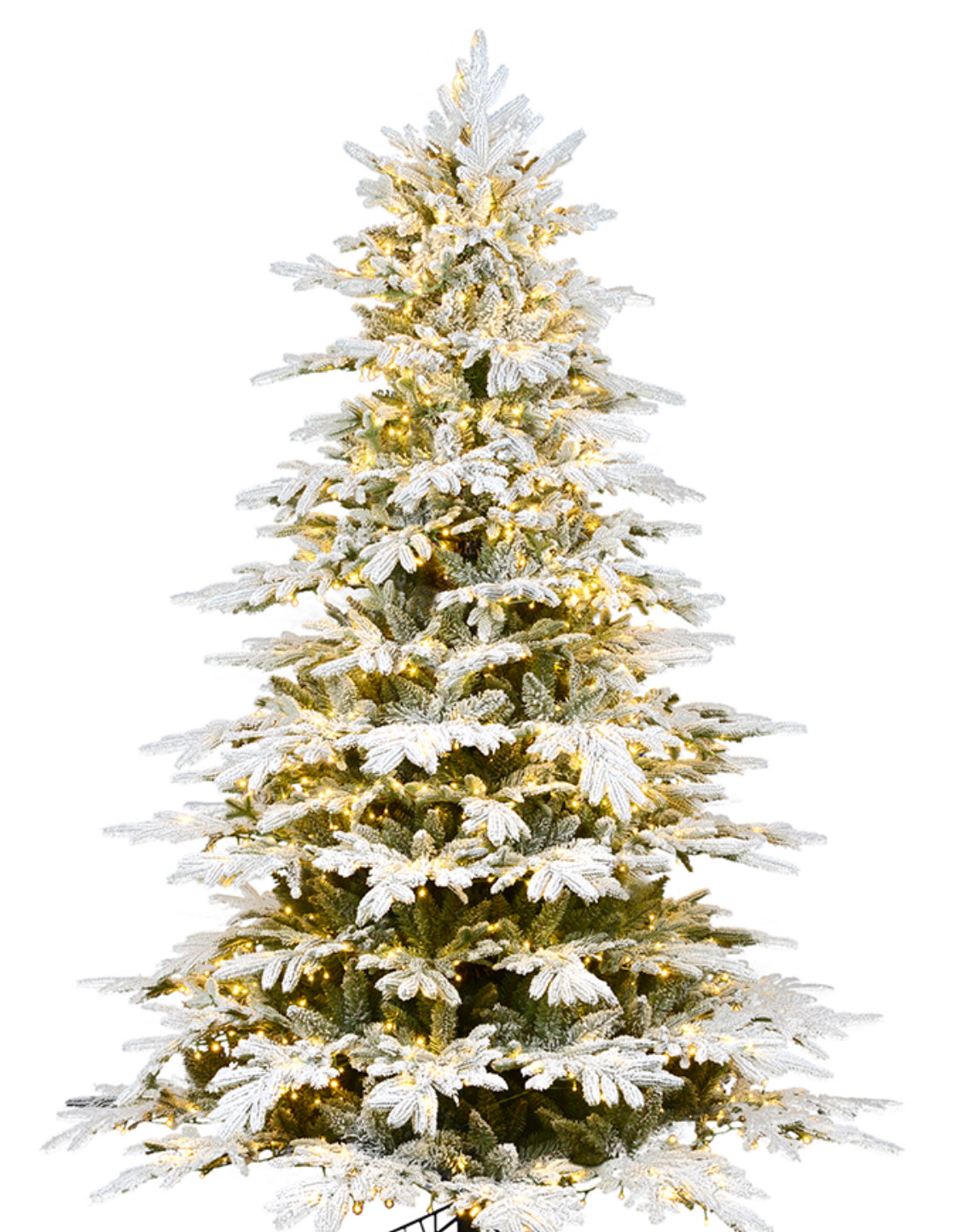 Flocked Kamas Fraser Artificial Christmas Tree, Multi-color Dura-Lit® LED Mini Lights