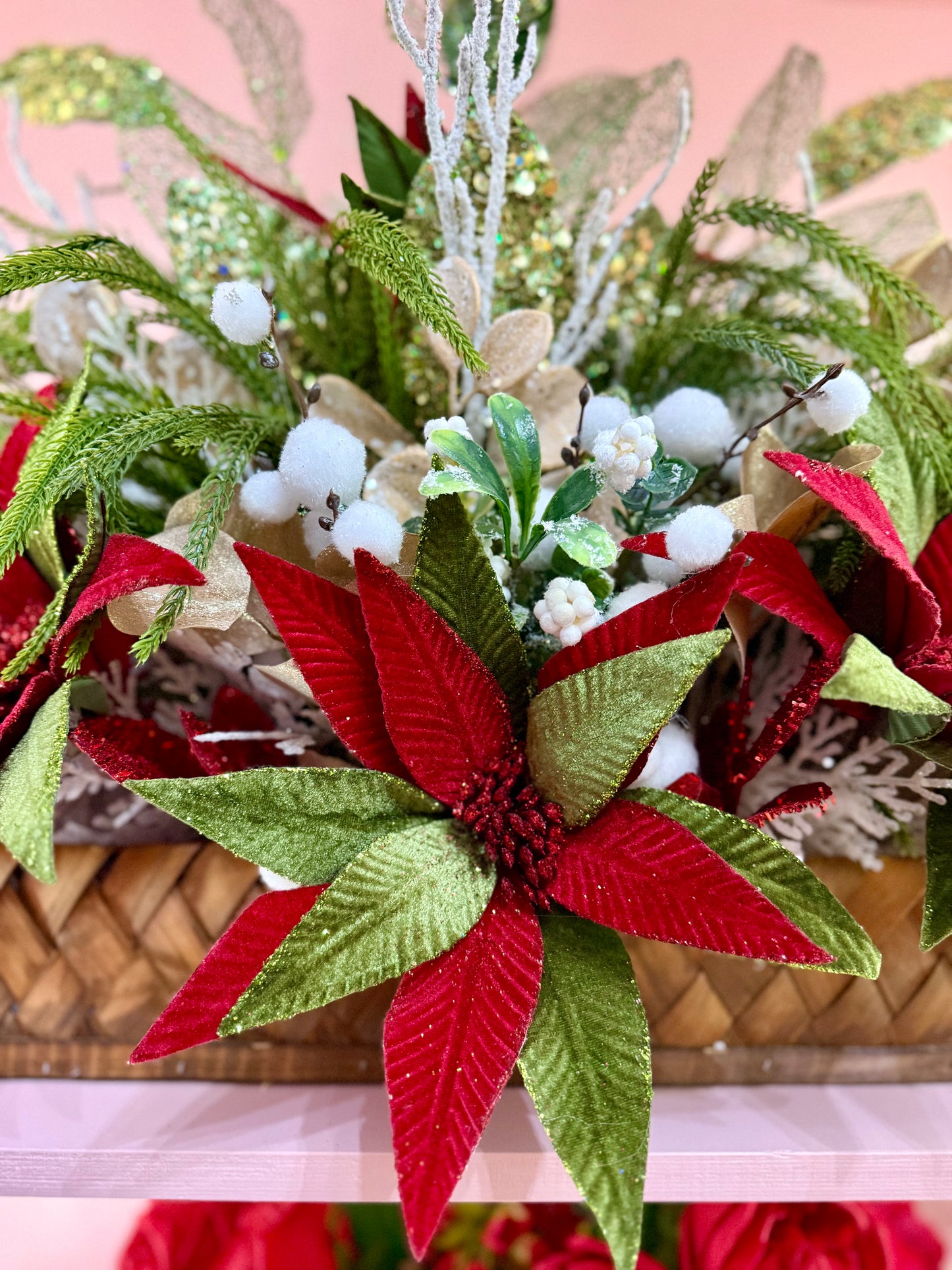 Elegant Poinsettia Centerpiece