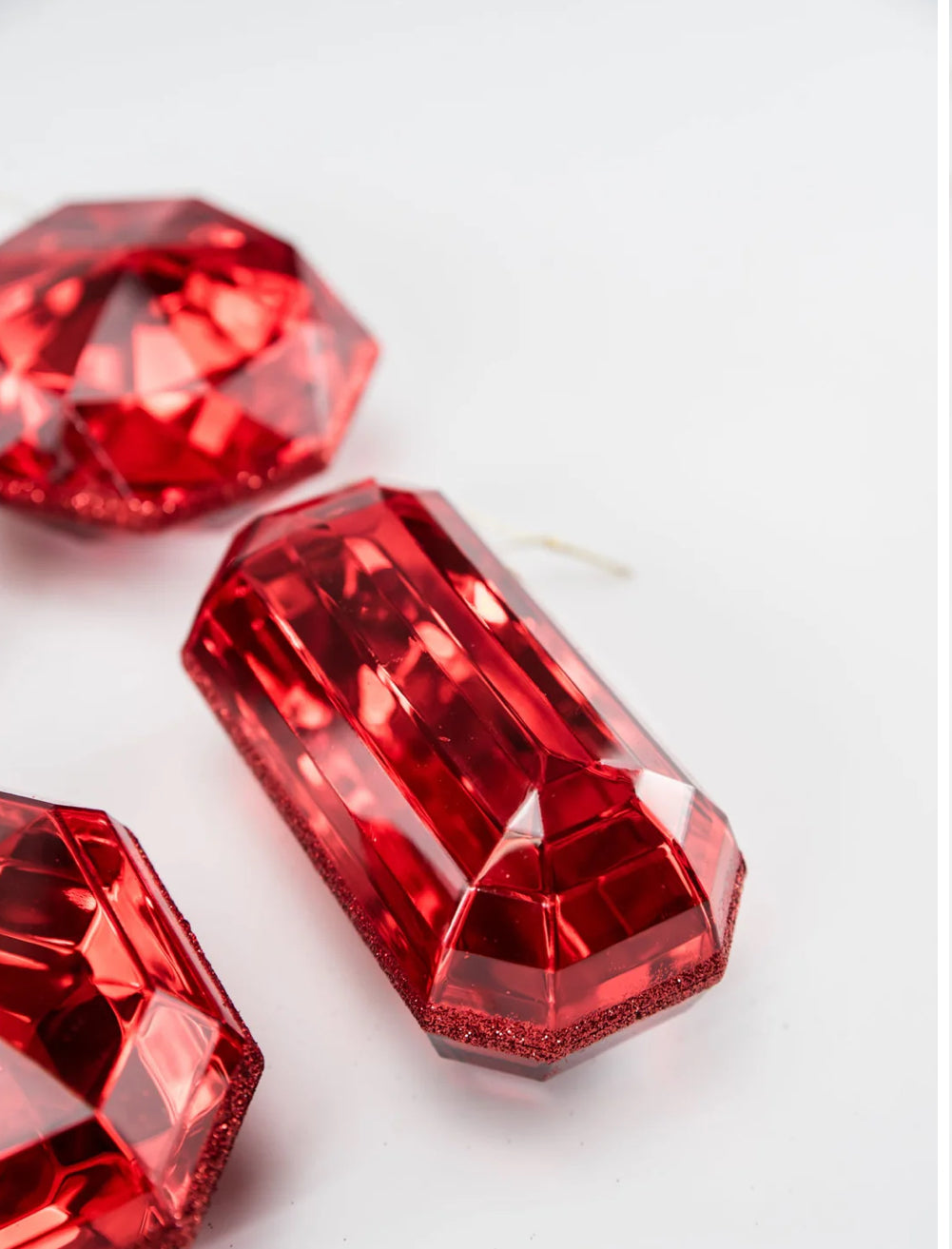 4-5” Red Acrylic Precious Gem Ornaments