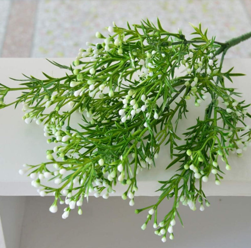 Outdoor Greenery Bush With Small White Buds