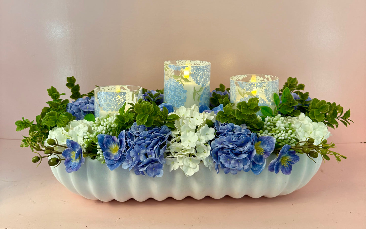 Coastal Hydrangea Centerpiece