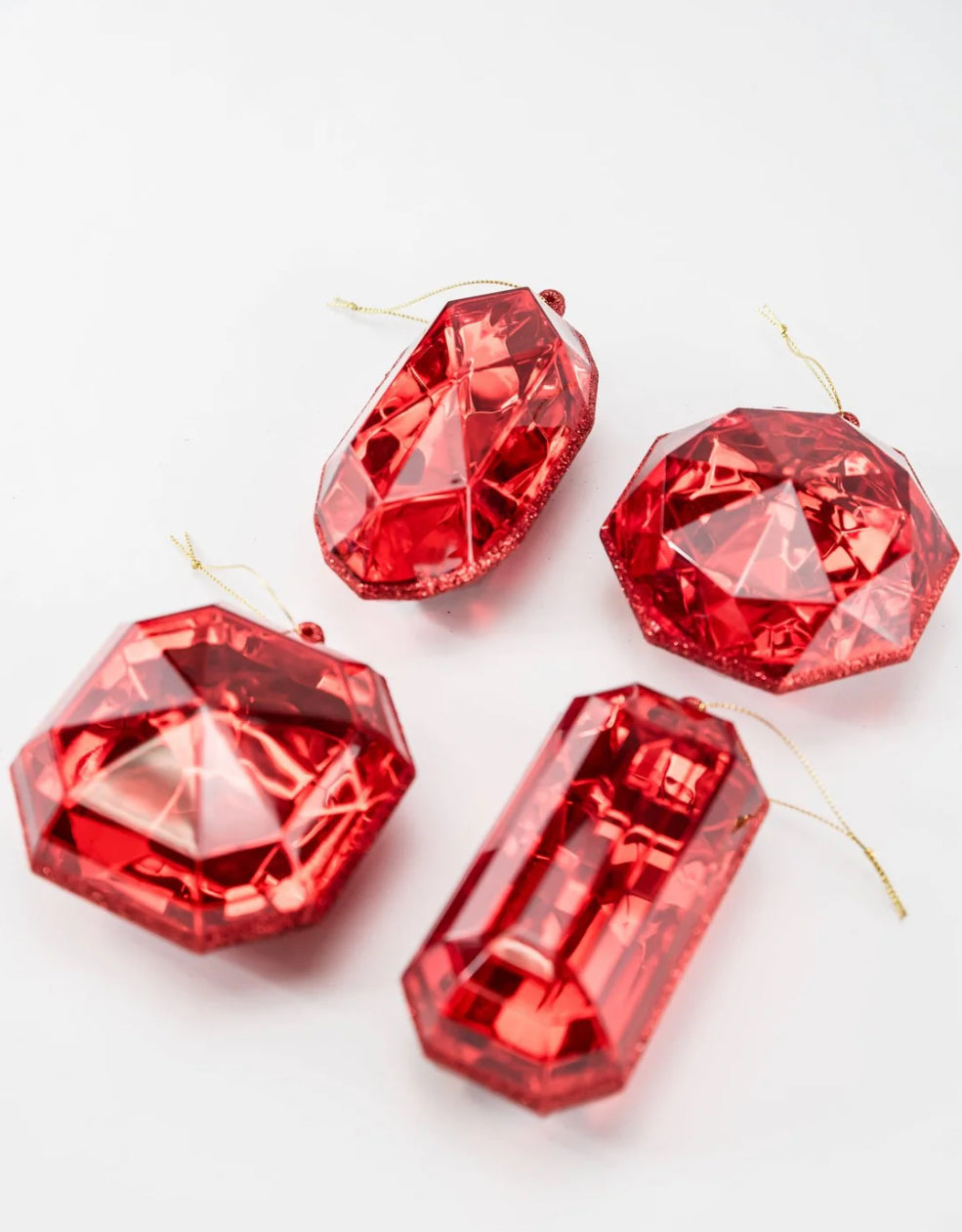 4-5” Red Acrylic Precious Gem Ornaments