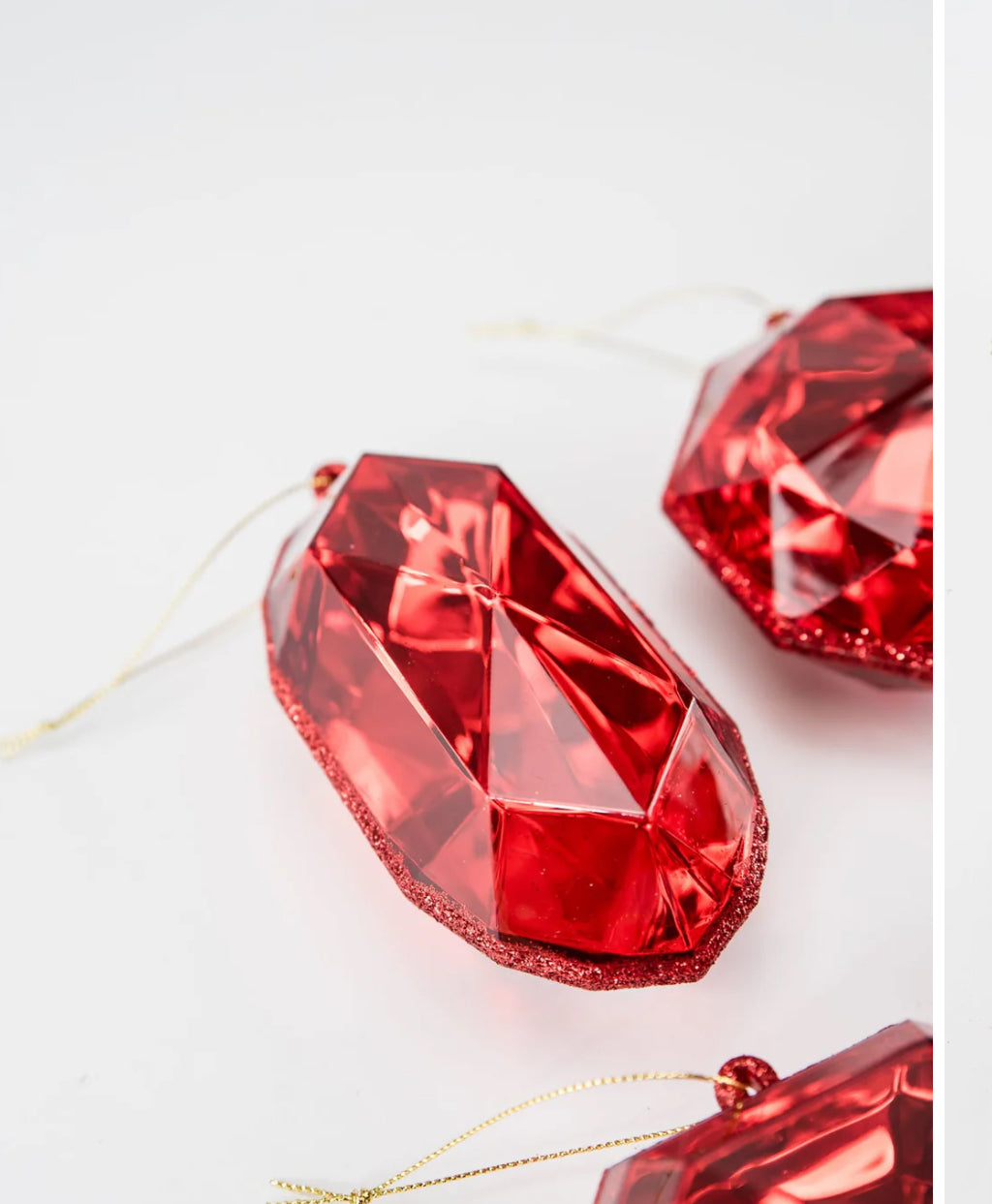 4-5” Red Acrylic Precious Gem Ornaments
